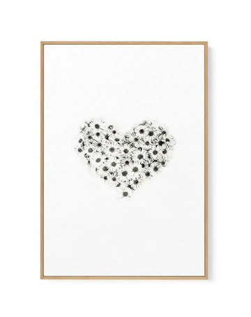 Daisy Heart | Framed Canvas-CANVAS-You can shop wall art online with Olive et Oriel for everything from abstract art to fun kids wall art. Our beautiful modern art prints and canvas art are available from large canvas prints to wall art paintings and our proudly Australian artwork collection offers only the highest quality framed large wall art and canvas art Australia - You can buy fashion photography prints or Hampton print posters and paintings on canvas from Olive et Oriel and have them deli
