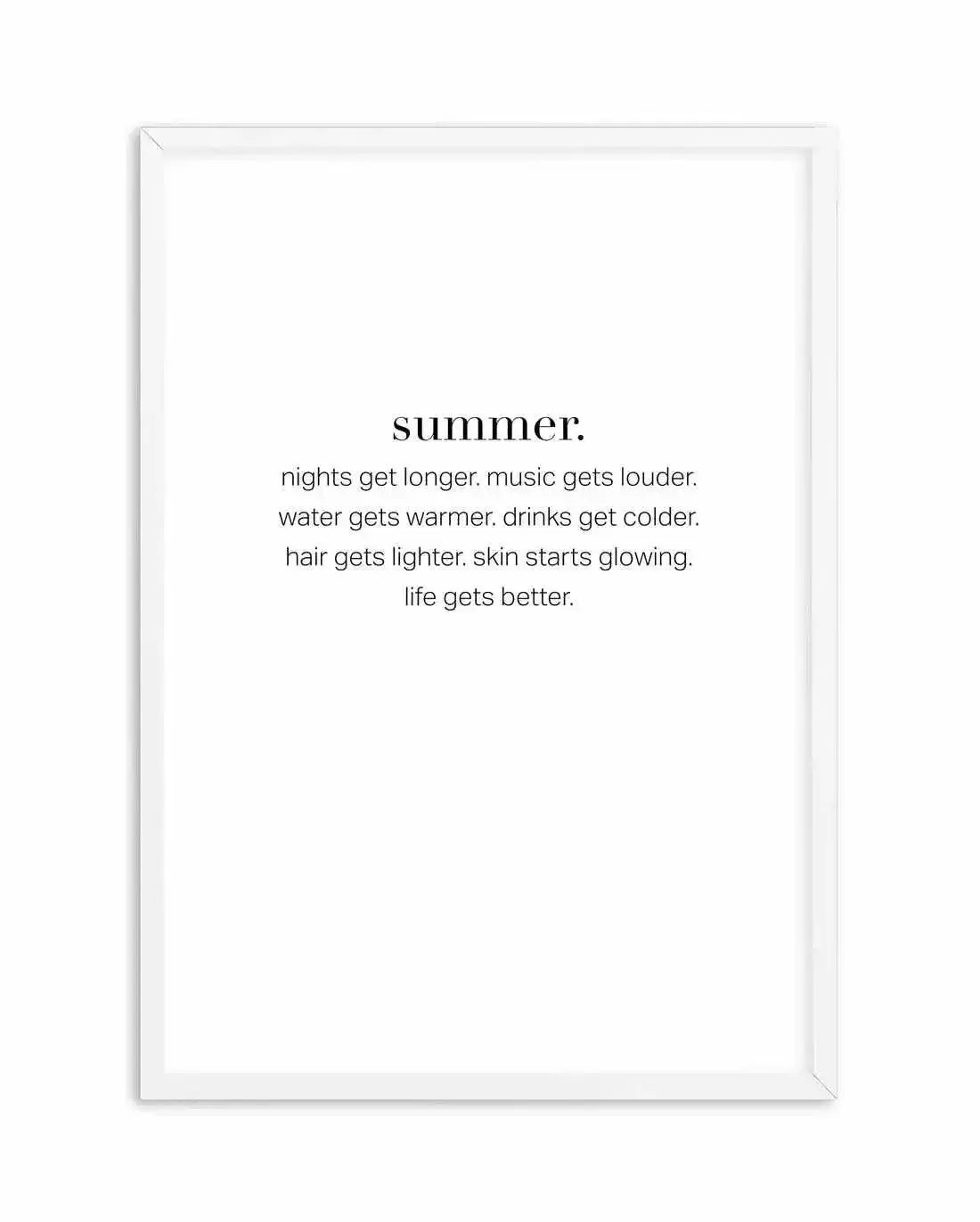 Definition Of Summer Art Print-PRINT-Olive et Oriel-Olive et Oriel-A4 | 8.3" x 11.7" | 21 x 29.7cm-White-With White Border-Buy-Australian-Art-Prints-Online-with-Olive-et-Oriel-Your-Artwork-Specialists-Austrailia-Decorate-With-Coastal-Photo-Wall-Art-Prints-From-Our-Beach-House-Artwork-Collection-Fine-Poster-and-Framed-Artwork