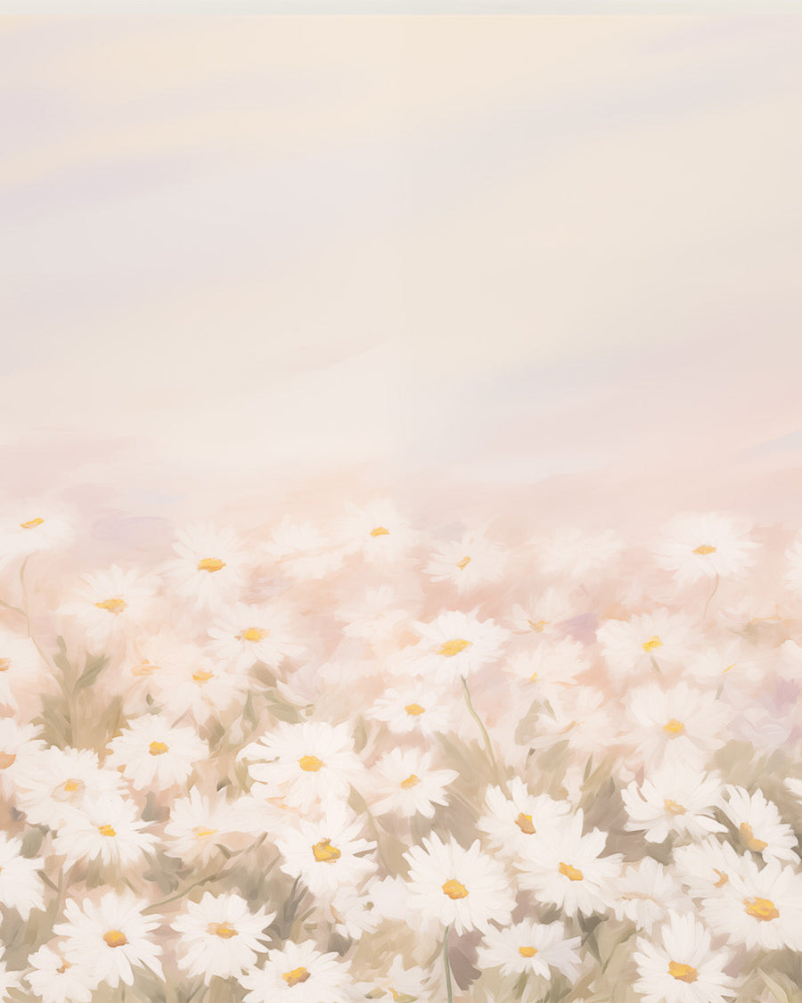 Delicate Daisy Wallpaper Mural from Olive et Oriel where you can shop wallpaper and artworks online