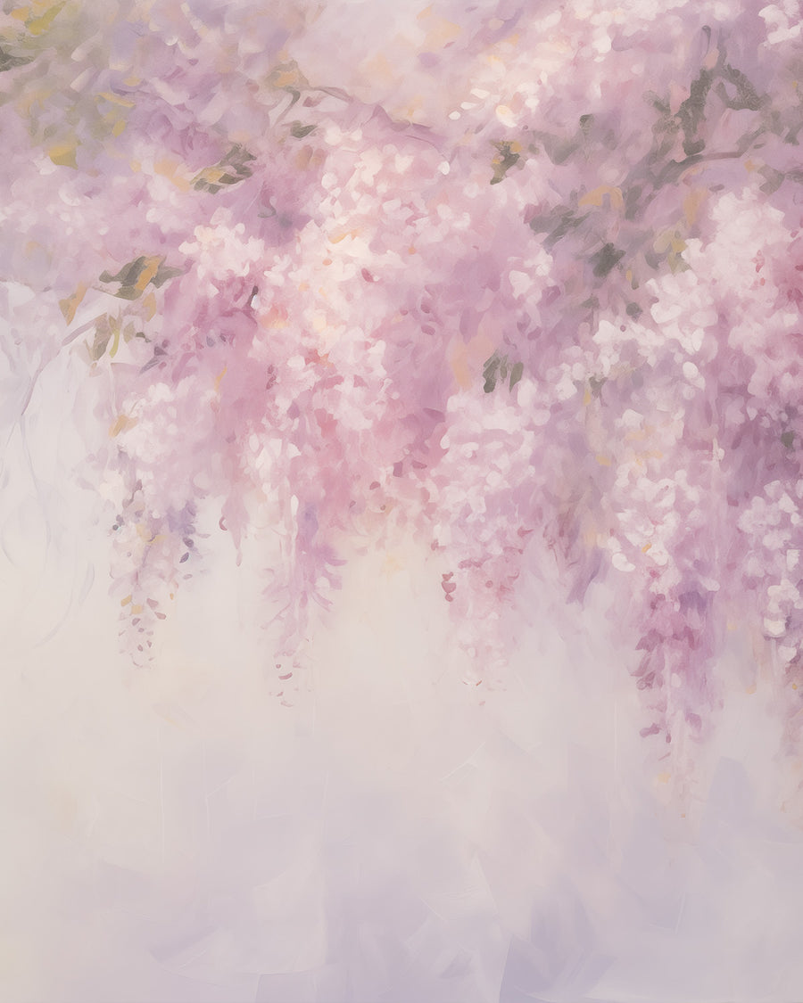 Delicate Wisteria Wallpaper Mural from Olive et Oriel where you can shop wallpaper and artworks online