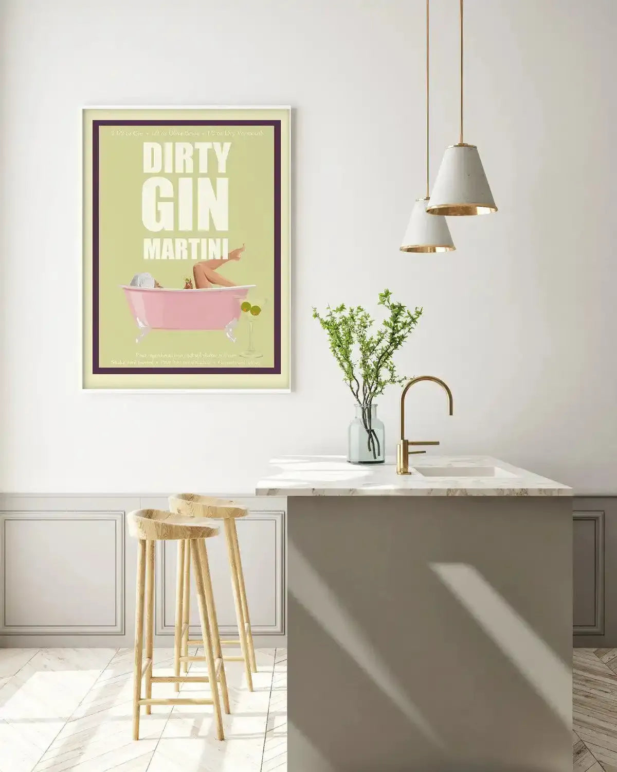 Dirty Gin Martini By Jenny Liz Rome Art Print-PRINT-Olive et Oriel-Olive et Oriel-Buy-Australian-Art-Prints-Online-with-Olive-et-Oriel-Your-Artwork-Specialists-Austrailia-Decorate-With-Coastal-Photo-Wall-Art-Prints-From-Our-Beach-House-Artwork-Collection-Fine-Poster-and-Framed-Artwork