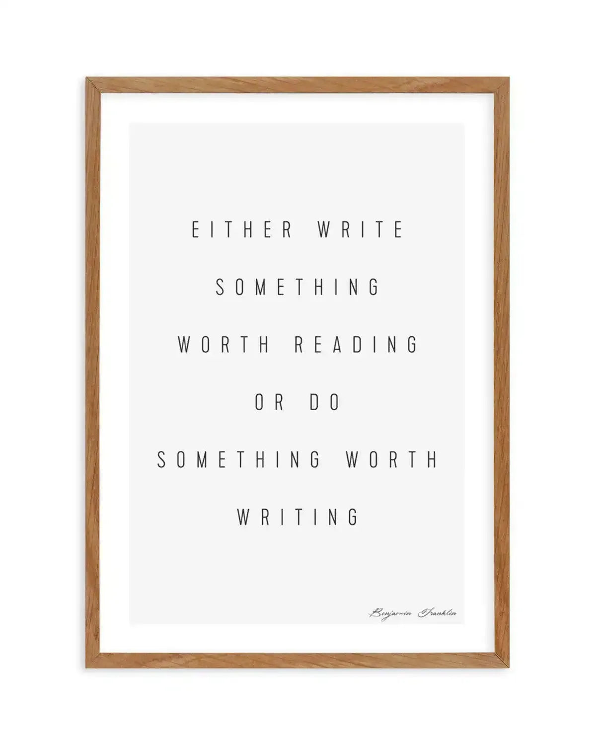 Do Something | Benjamin Franklin Art Print-PRINT-Olive et Oriel-Olive et Oriel-50x70 cm | 19.6" x 27.5"-Walnut-With White Border-Buy-Australian-Art-Prints-Online-with-Olive-et-Oriel-Your-Artwork-Specialists-Austrailia-Decorate-With-Coastal-Photo-Wall-Art-Prints-From-Our-Beach-House-Artwork-Collection-Fine-Poster-and-Framed-Artwork