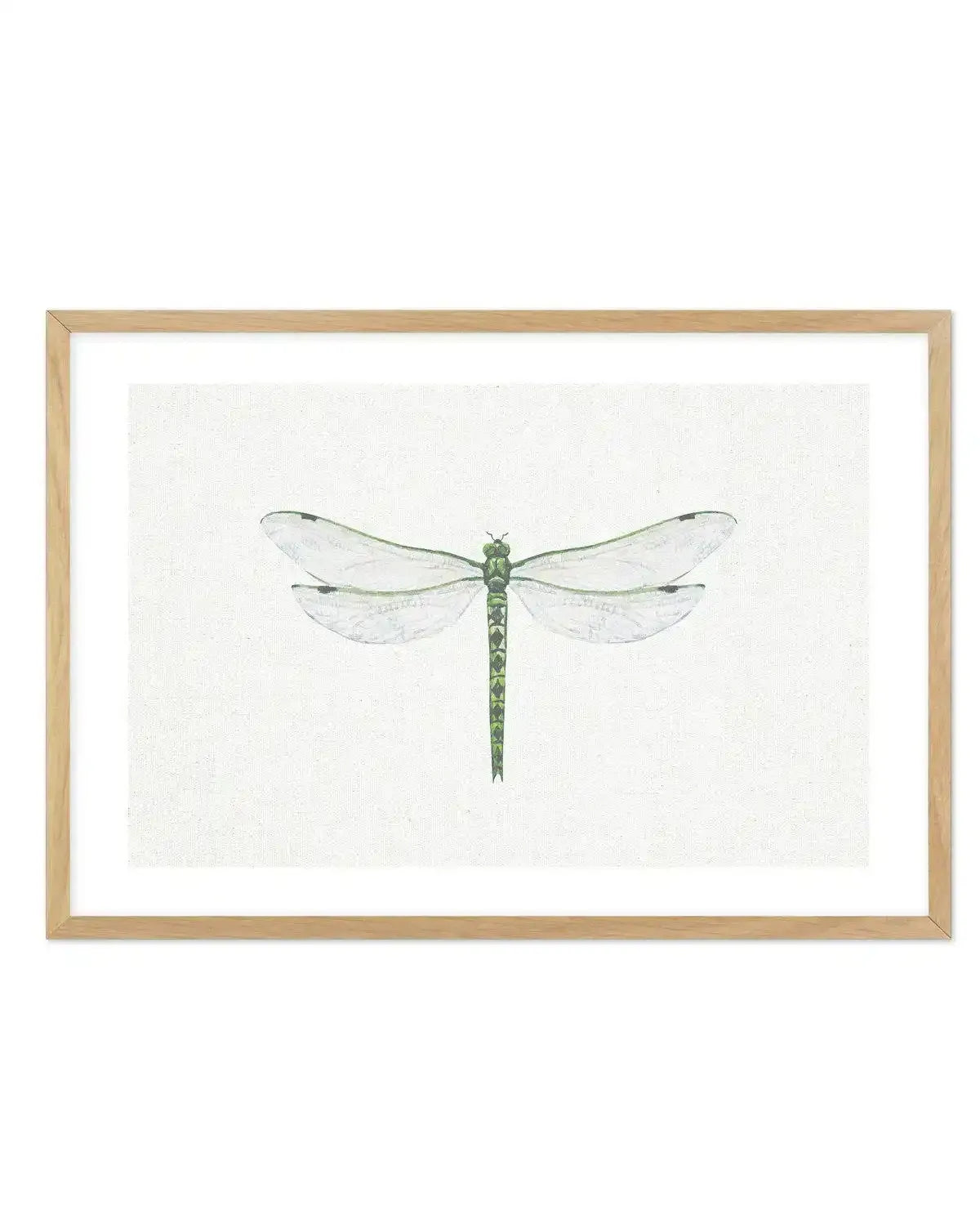 Dragonfly on Linen II Art Print-PRINT-Olive et Oriel-Olive et Oriel-A5 | 5.8" x 8.3" | 14.8 x 21cm-Oak-With White Border-Buy-Australian-Art-Prints-Online-with-Olive-et-Oriel-Your-Artwork-Specialists-Austrailia-Decorate-With-Coastal-Photo-Wall-Art-Prints-From-Our-Beach-House-Artwork-Collection-Fine-Poster-and-Framed-Artwork