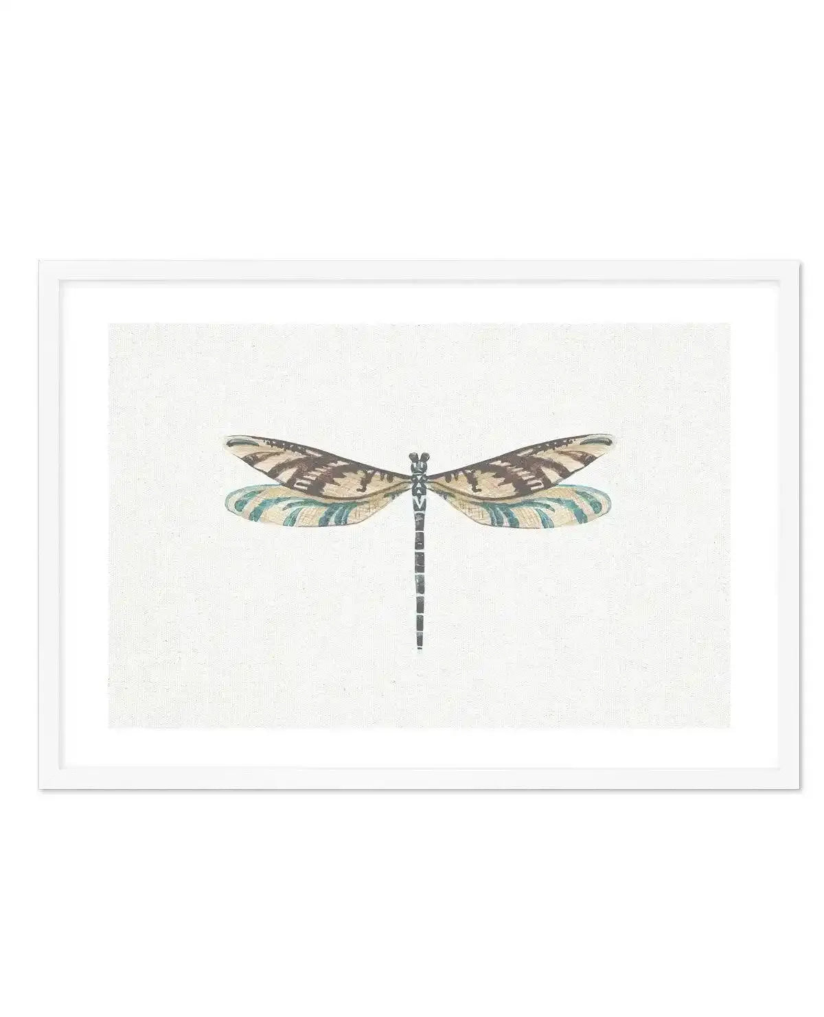 Dragonfly on Linen III Art Print-PRINT-Olive et Oriel-Olive et Oriel-A5 | 5.8" x 8.3" | 14.8 x 21cm-White-With White Border-Buy-Australian-Art-Prints-Online-with-Olive-et-Oriel-Your-Artwork-Specialists-Austrailia-Decorate-With-Coastal-Photo-Wall-Art-Prints-From-Our-Beach-House-Artwork-Collection-Fine-Poster-and-Framed-Artwork