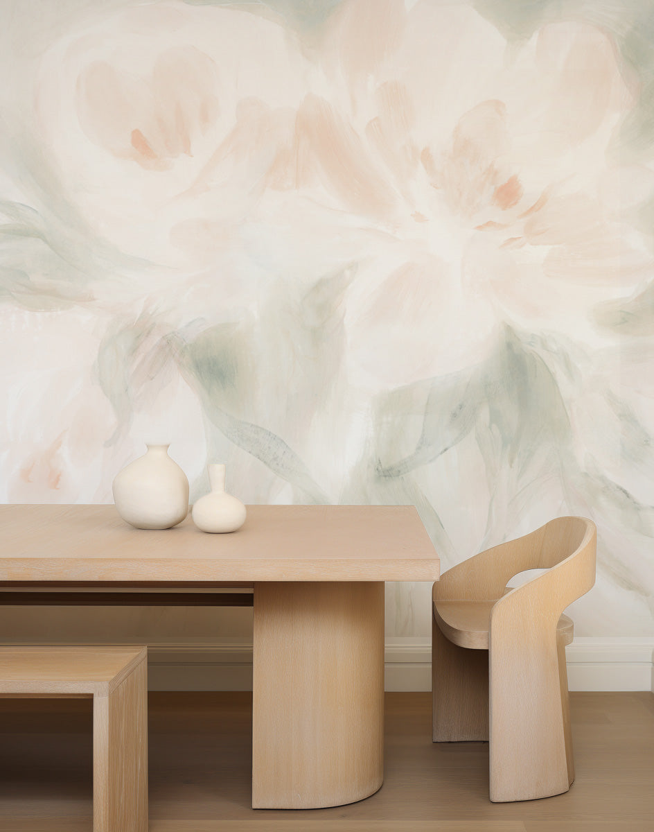 Dreamy Florals Wallpaper Mural from Olive et Oriel where you can shop wallpaper and artworks online