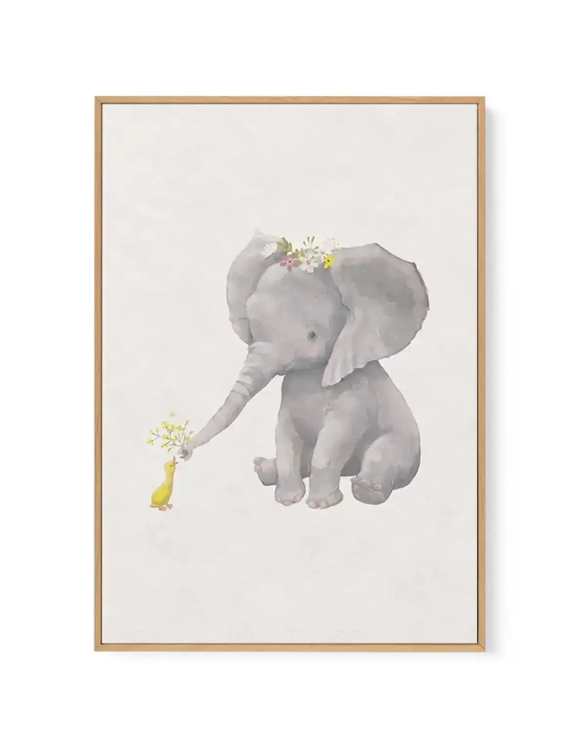 Elephant & Duck | Framed Canvas-CANVAS-You can shop wall art online with Olive et Oriel for everything from abstract art to fun kids wall art. Our beautiful modern art prints and canvas art are available from large canvas prints to wall art paintings and our proudly Australian artwork collection offers only the highest quality framed large wall art and canvas art Australia - You can buy fashion photography prints or Hampton print posters and paintings on canvas from Olive et Oriel and have them 