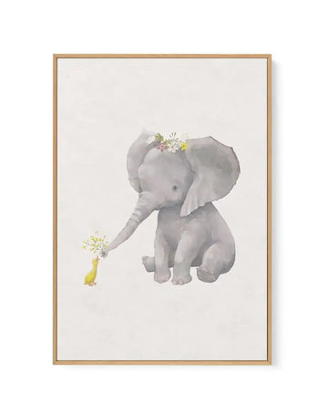 Elephant & Duck | Framed Canvas-CANVAS-You can shop wall art online with Olive et Oriel for everything from abstract art to fun kids wall art. Our beautiful modern art prints and canvas art are available from large canvas prints to wall art paintings and our proudly Australian artwork collection offers only the highest quality framed large wall art and canvas art Australia - You can buy fashion photography prints or Hampton print posters and paintings on canvas from Olive et Oriel and have them 