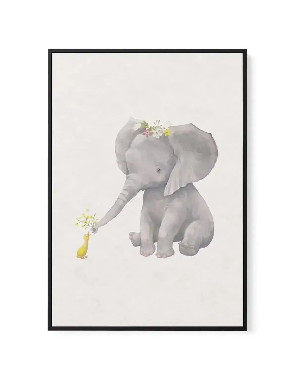 Elephant & Duck | Framed Canvas-CANVAS-You can shop wall art online with Olive et Oriel for everything from abstract art to fun kids wall art. Our beautiful modern art prints and canvas art are available from large canvas prints to wall art paintings and our proudly Australian artwork collection offers only the highest quality framed large wall art and canvas art Australia - You can buy fashion photography prints or Hampton print posters and paintings on canvas from Olive et Oriel and have them 