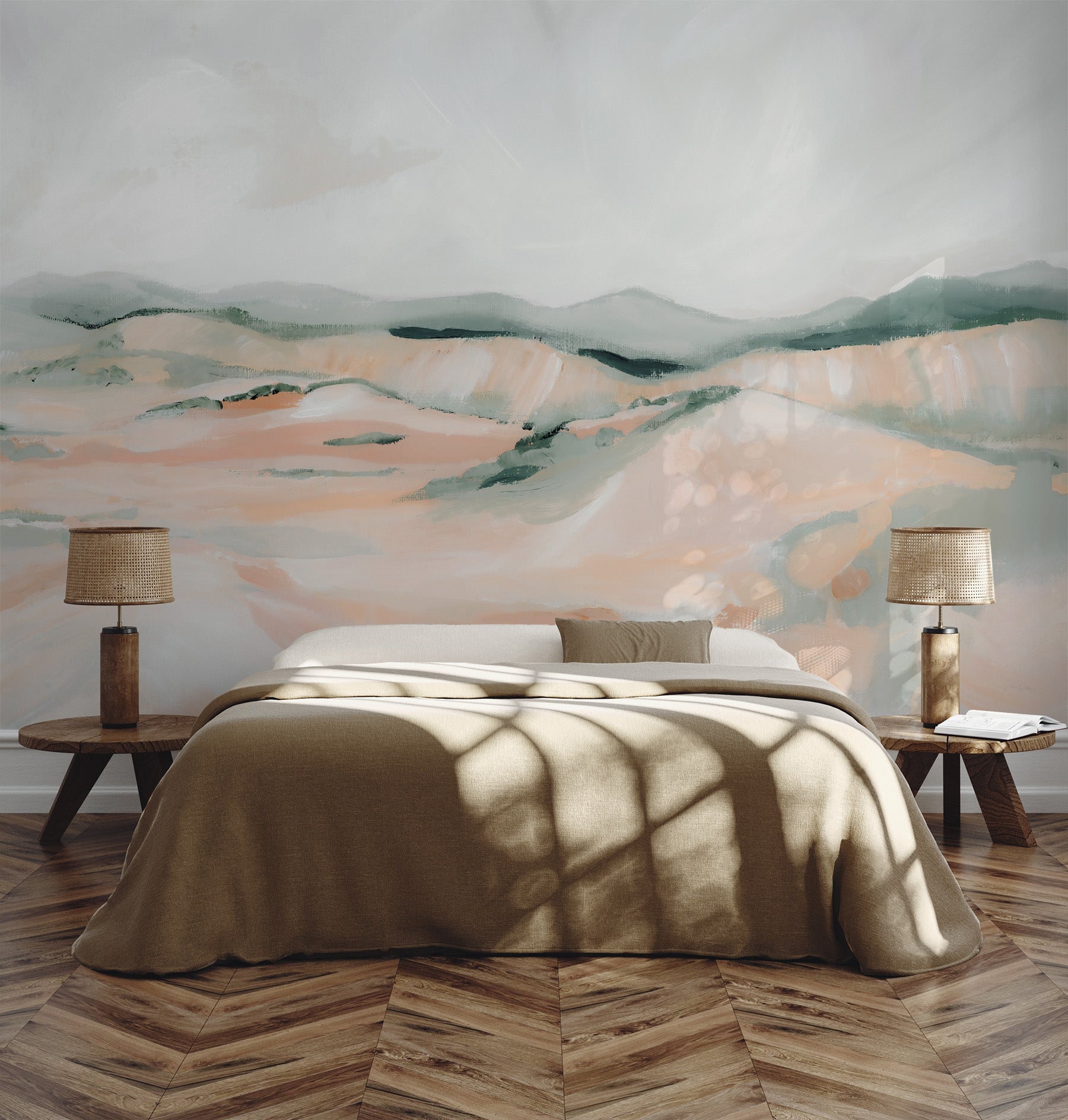Ethereal Valleys Wallpaper Mural from Olive et Oriel where you can shop wallpaper and artworks online