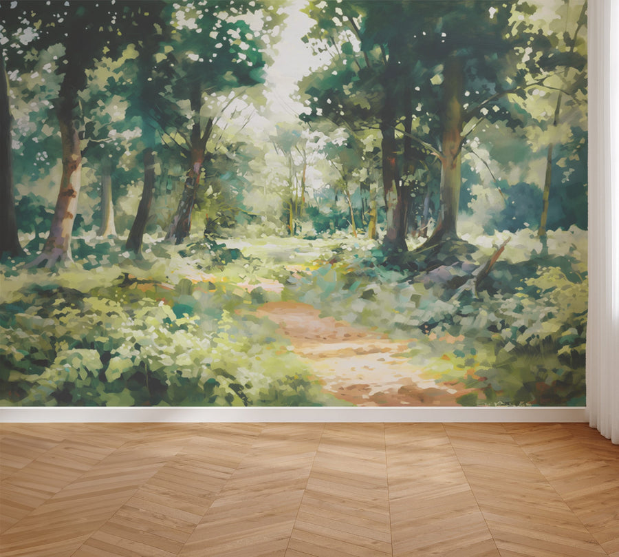 Ethereal Woodland Wallpaper Mural from Olive et Oriel where you can shop wallpaper and artworks online