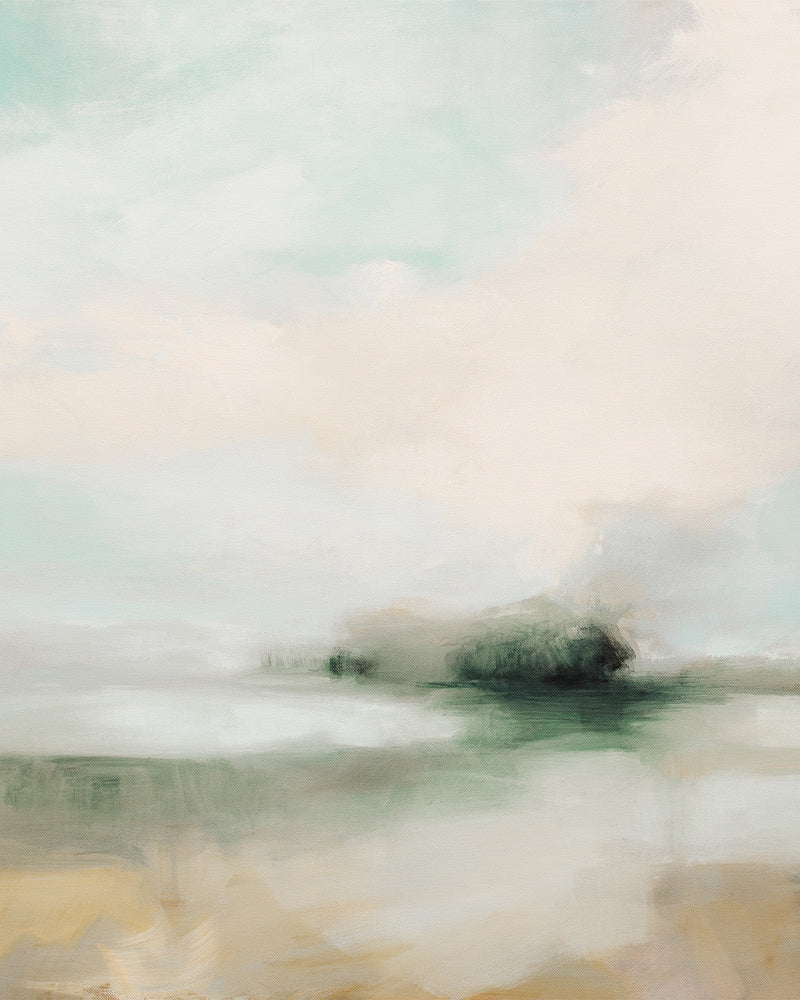 Evergreen Painted Mural Wallpaper from Olive et Oriel where you can shop wallpaper and artworks online