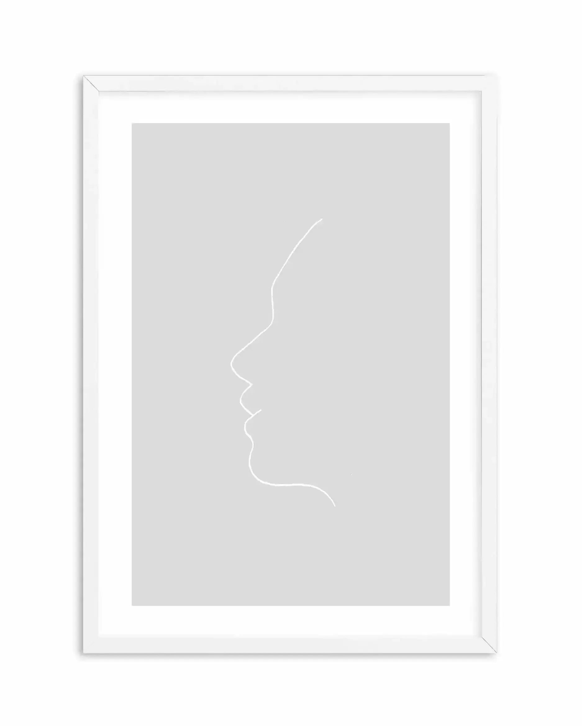 Face On Grey | Line Art Art Print-PRINT-Olive et Oriel-Olive et Oriel-A5 | 5.8" x 8.3" | 14.8 x 21cm-White-With White Border-Buy-Australian-Art-Prints-Online-with-Olive-et-Oriel-Your-Artwork-Specialists-Austrailia-Decorate-With-Coastal-Photo-Wall-Art-Prints-From-Our-Beach-House-Artwork-Collection-Fine-Poster-and-Framed-Artwork