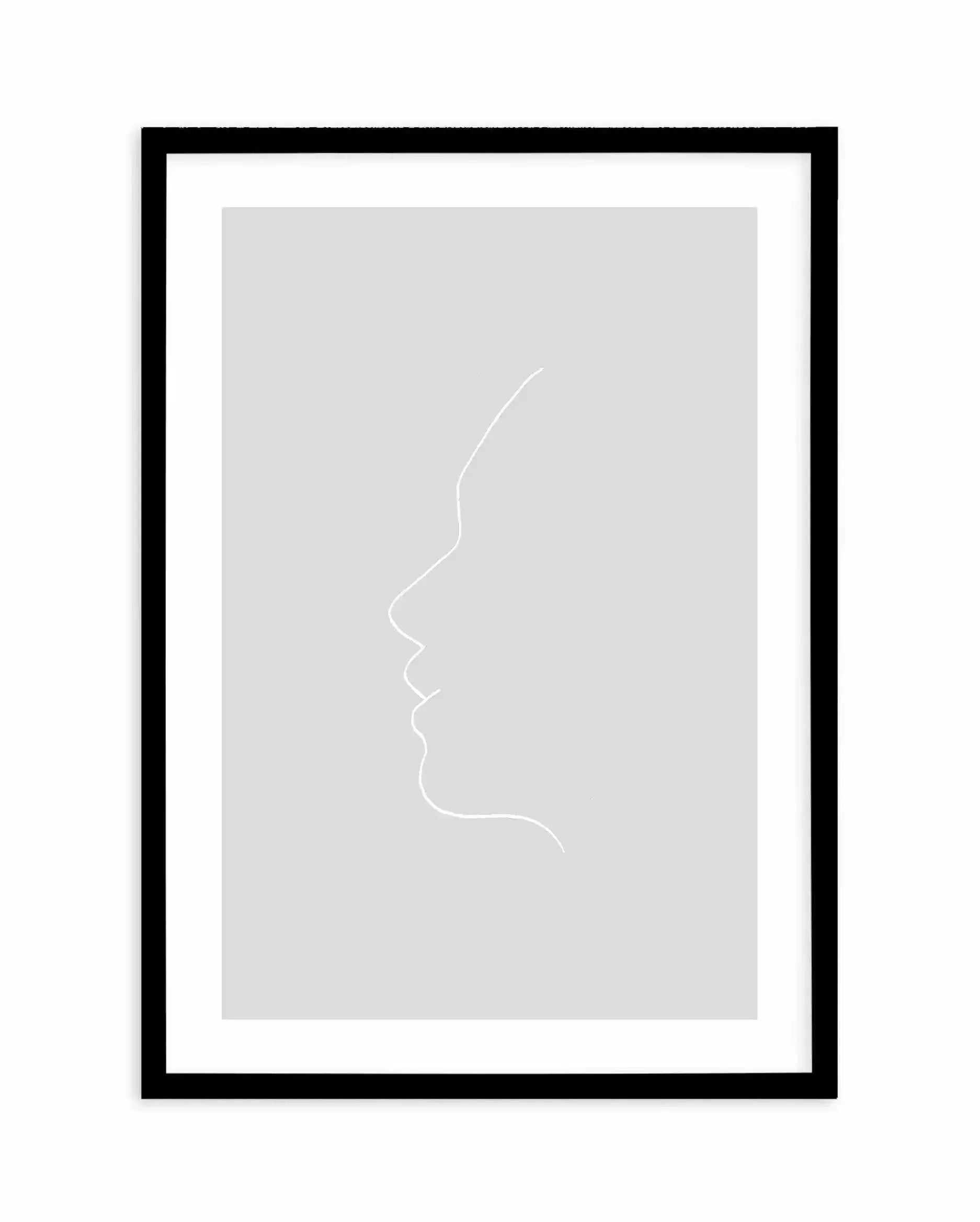 Face On Grey | Line Art Art Print-PRINT-Olive et Oriel-Olive et Oriel-A5 | 5.8" x 8.3" | 14.8 x 21cm-Black-With White Border-Buy-Australian-Art-Prints-Online-with-Olive-et-Oriel-Your-Artwork-Specialists-Austrailia-Decorate-With-Coastal-Photo-Wall-Art-Prints-From-Our-Beach-House-Artwork-Collection-Fine-Poster-and-Framed-Artwork