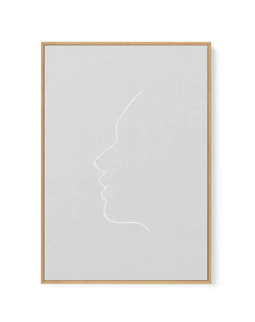 Face On Grey | Line Art | Framed Canvas-CANVAS-You can shop wall art online with Olive et Oriel for everything from abstract art to fun kids wall art. Our beautiful modern art prints and canvas art are available from large canvas prints to wall art paintings and our proudly Australian artwork collection offers only the highest quality framed large wall art and canvas art Australia - You can buy fashion photography prints or Hampton print posters and paintings on canvas from Olive et Oriel and ha