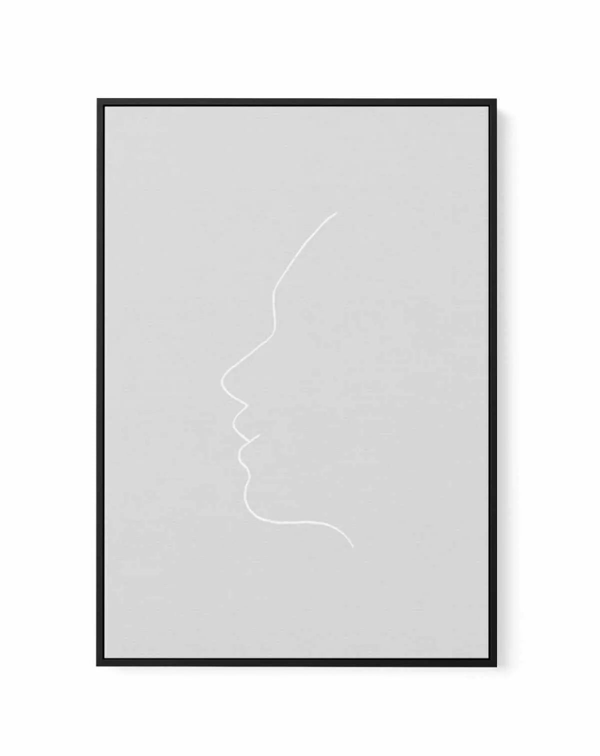Face On Grey | Line Art | Framed Canvas-CANVAS-You can shop wall art online with Olive et Oriel for everything from abstract art to fun kids wall art. Our beautiful modern art prints and canvas art are available from large canvas prints to wall art paintings and our proudly Australian artwork collection offers only the highest quality framed large wall art and canvas art Australia - You can buy fashion photography prints or Hampton print posters and paintings on canvas from Olive et Oriel and ha