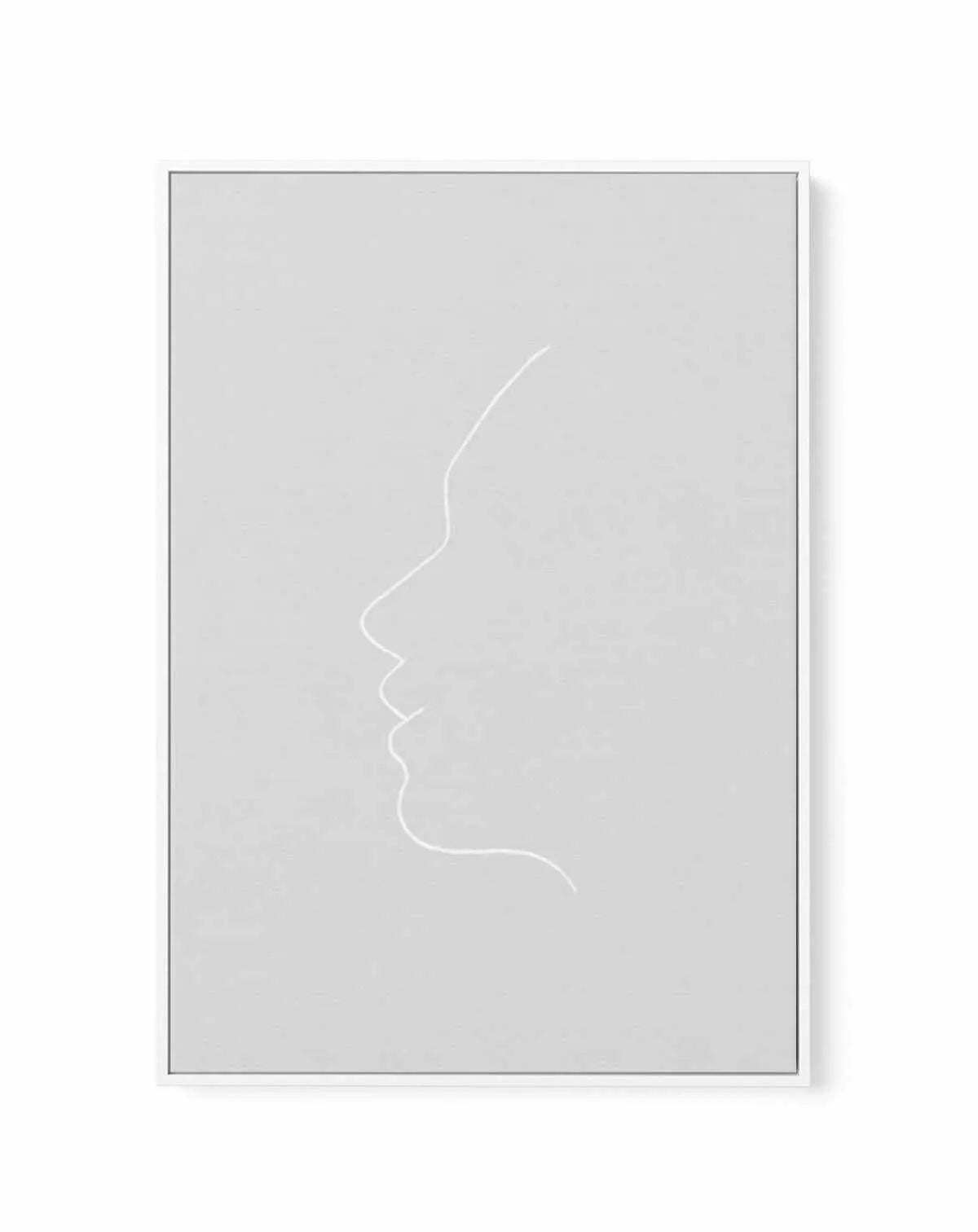 Face On Grey | Line Art | Framed Canvas-CANVAS-You can shop wall art online with Olive et Oriel for everything from abstract art to fun kids wall art. Our beautiful modern art prints and canvas art are available from large canvas prints to wall art paintings and our proudly Australian artwork collection offers only the highest quality framed large wall art and canvas art Australia - You can buy fashion photography prints or Hampton print posters and paintings on canvas from Olive et Oriel and ha