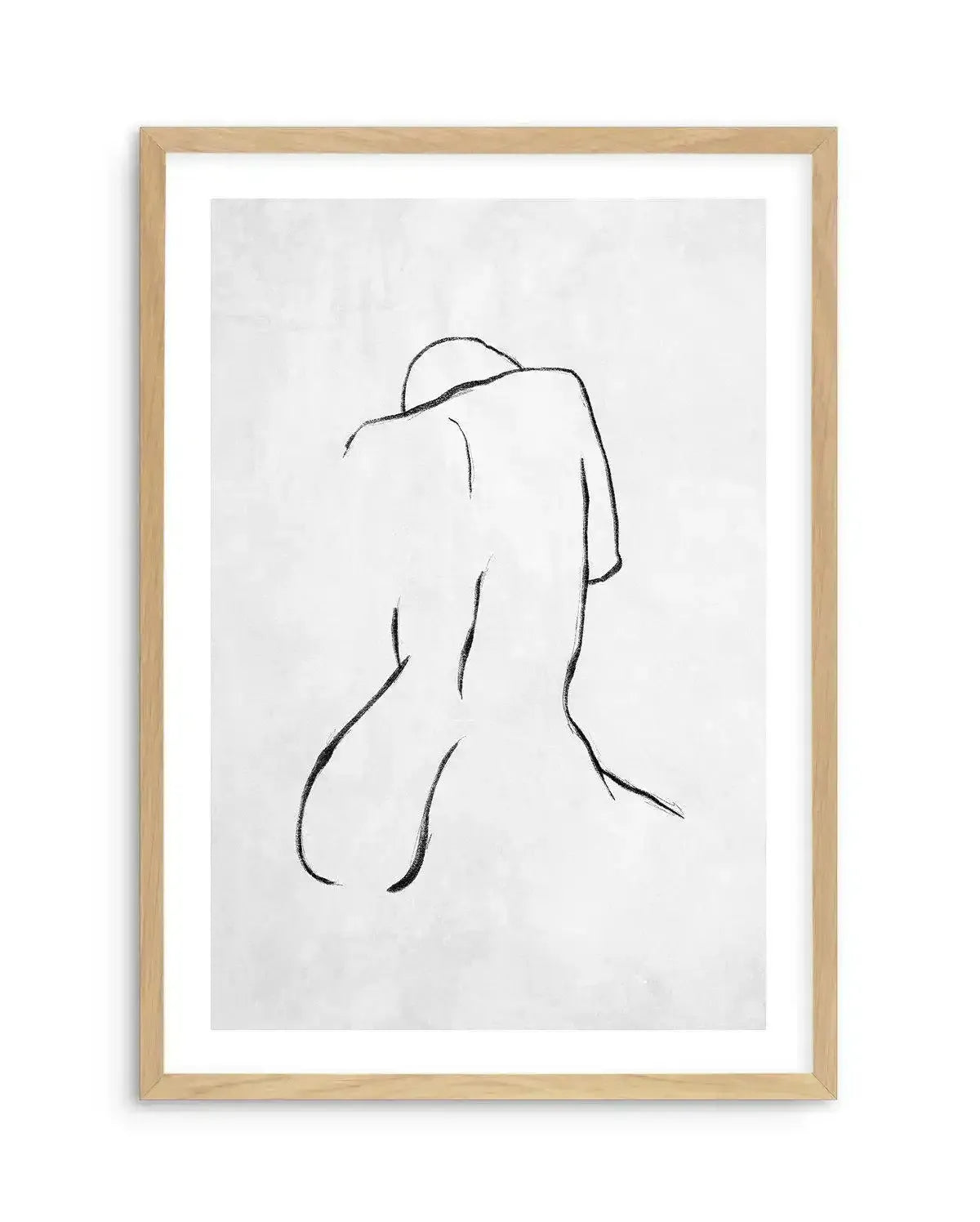 Female Form | Grey Art Print-PRINT-Olive et Oriel-Olive et Oriel-A5 | 5.8" x 8.3" | 14.8 x 21cm-Oak-With White Border-Buy-Australian-Art-Prints-Online-with-Olive-et-Oriel-Your-Artwork-Specialists-Austrailia-Decorate-With-Coastal-Photo-Wall-Art-Prints-From-Our-Beach-House-Artwork-Collection-Fine-Poster-and-Framed-Artwork