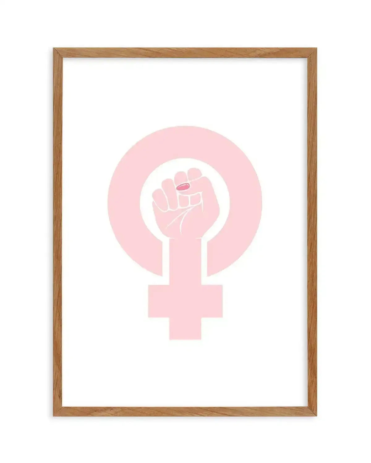 Female Power Symbol Art Print-PRINT-Olive et Oriel-Olive et Oriel-50x70 cm | 19.6" x 27.5"-Walnut-With White Border-Buy-Australian-Art-Prints-Online-with-Olive-et-Oriel-Your-Artwork-Specialists-Austrailia-Decorate-With-Coastal-Photo-Wall-Art-Prints-From-Our-Beach-House-Artwork-Collection-Fine-Poster-and-Framed-Artwork