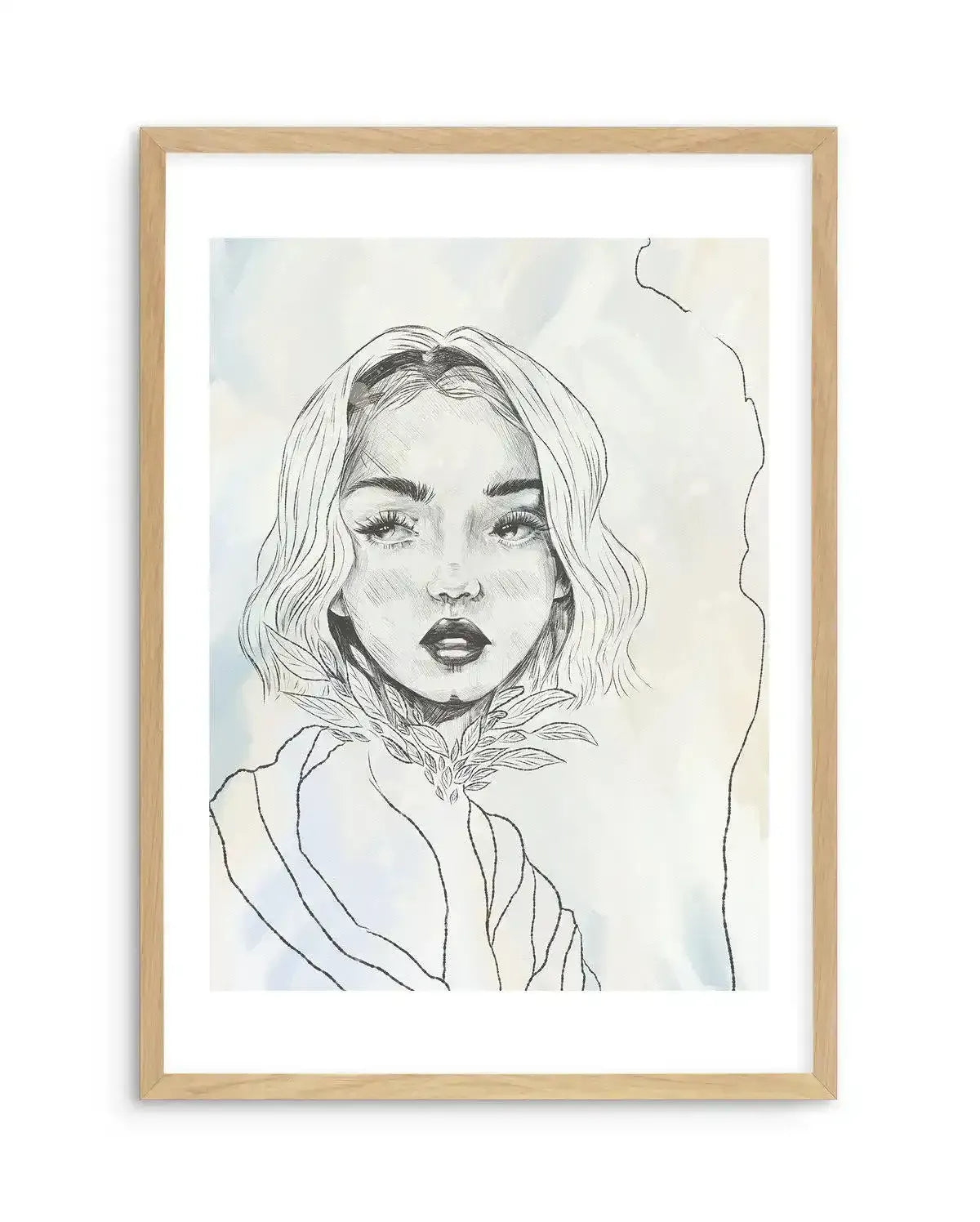 Femme en Lignes I Art Print-PRINT-Olive et Oriel-Olive et Oriel-A5 | 5.8" x 8.3" | 14.8 x 21cm-Oak-With White Border-Buy-Australian-Art-Prints-Online-with-Olive-et-Oriel-Your-Artwork-Specialists-Austrailia-Decorate-With-Coastal-Photo-Wall-Art-Prints-From-Our-Beach-House-Artwork-Collection-Fine-Poster-and-Framed-Artwork