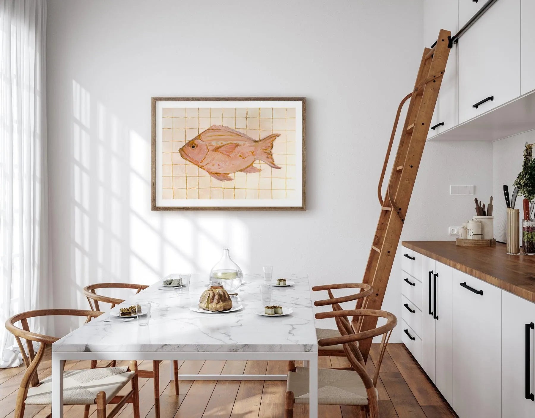 Little Bohemian Fish I by Natalie Jane Art Print from Olive et Oriel where you can shop wallpaper and artworks online