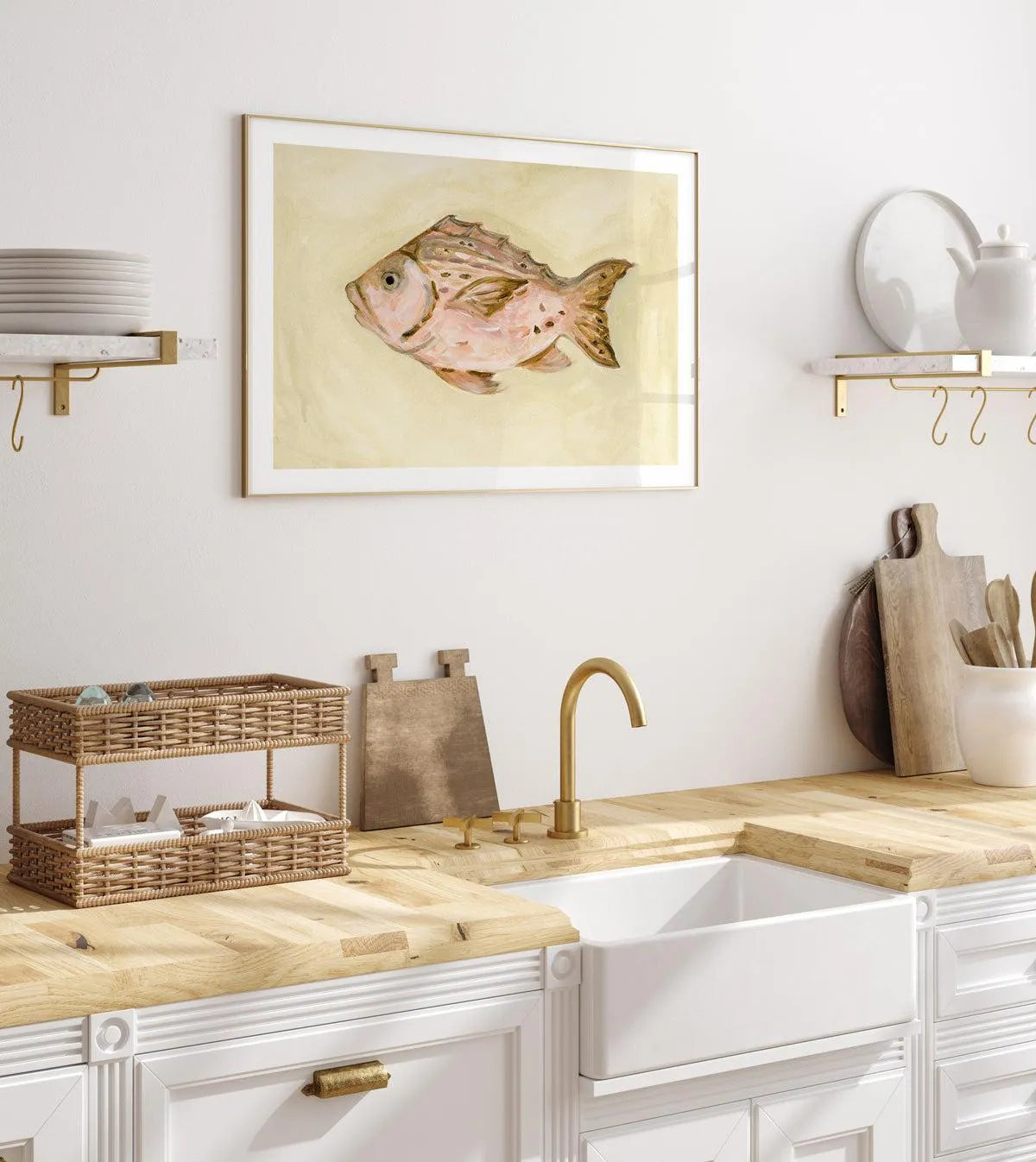 Little Bohemian Fish II by Natalie Jane Art Print from Olive et Oriel where you can shop wallpaper and artworks online