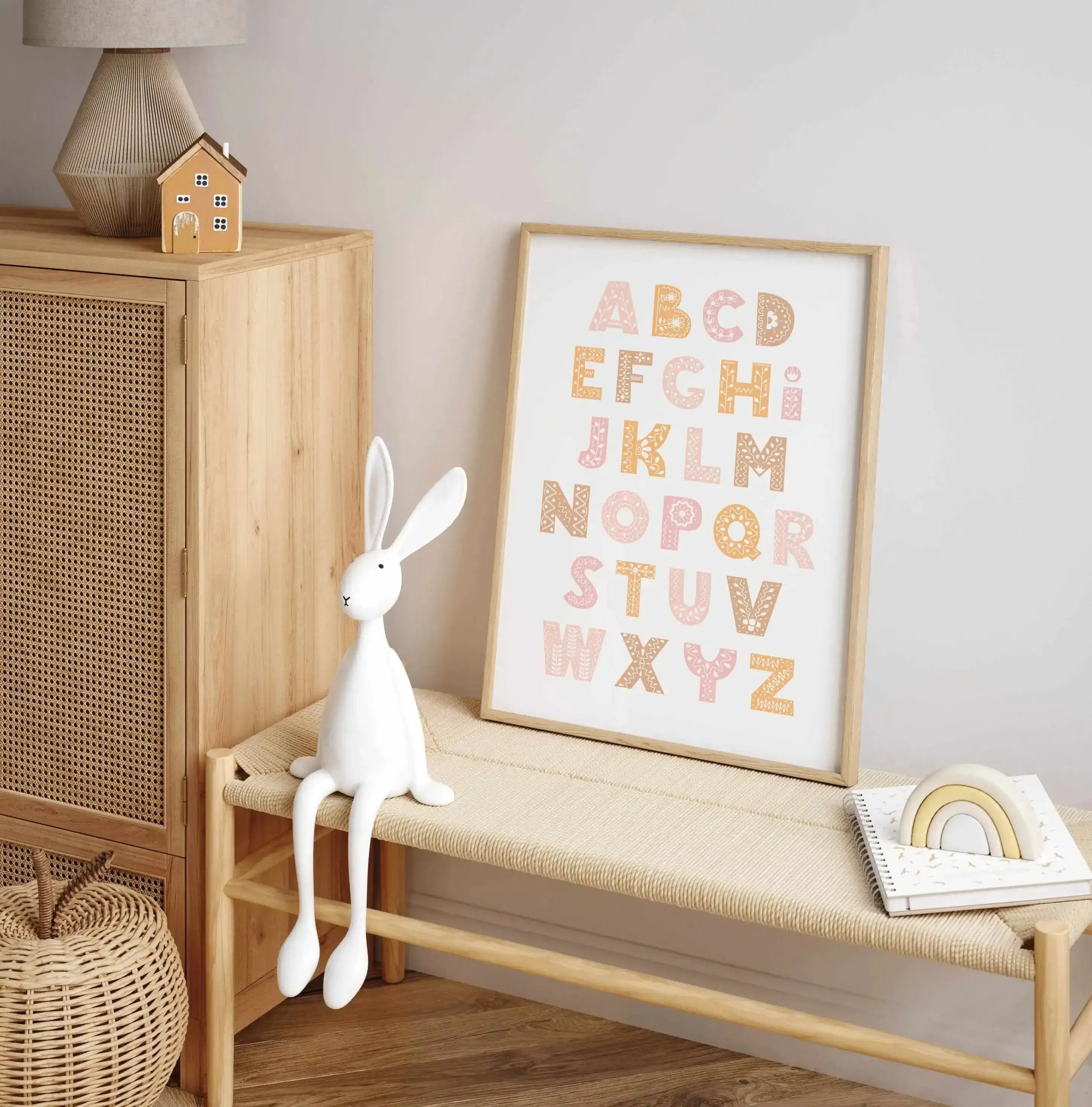 Fleur Alphabet | Blush Art Print-PRINT-Olive et Oriel-Olive et Oriel-Buy-Australian-Art-Prints-Online-with-Olive-et-Oriel-Your-Artwork-Specialists-Austrailia-Decorate-With-Coastal-Photo-Wall-Art-Prints-From-Our-Beach-House-Artwork-Collection-Fine-Poster-and-Framed-Artwork