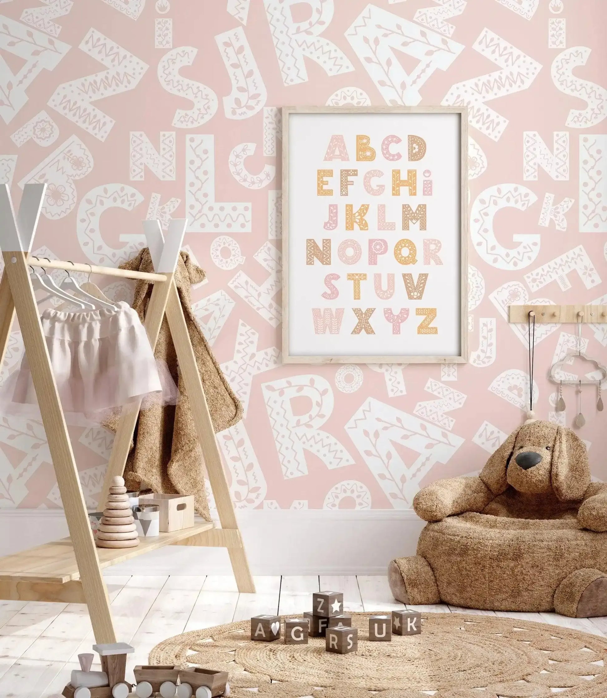 Fleur Alphabet | Blush Art Print-PRINT-Olive et Oriel-Olive et Oriel-Buy-Australian-Art-Prints-Online-with-Olive-et-Oriel-Your-Artwork-Specialists-Austrailia-Decorate-With-Coastal-Photo-Wall-Art-Prints-From-Our-Beach-House-Artwork-Collection-Fine-Poster-and-Framed-Artwork