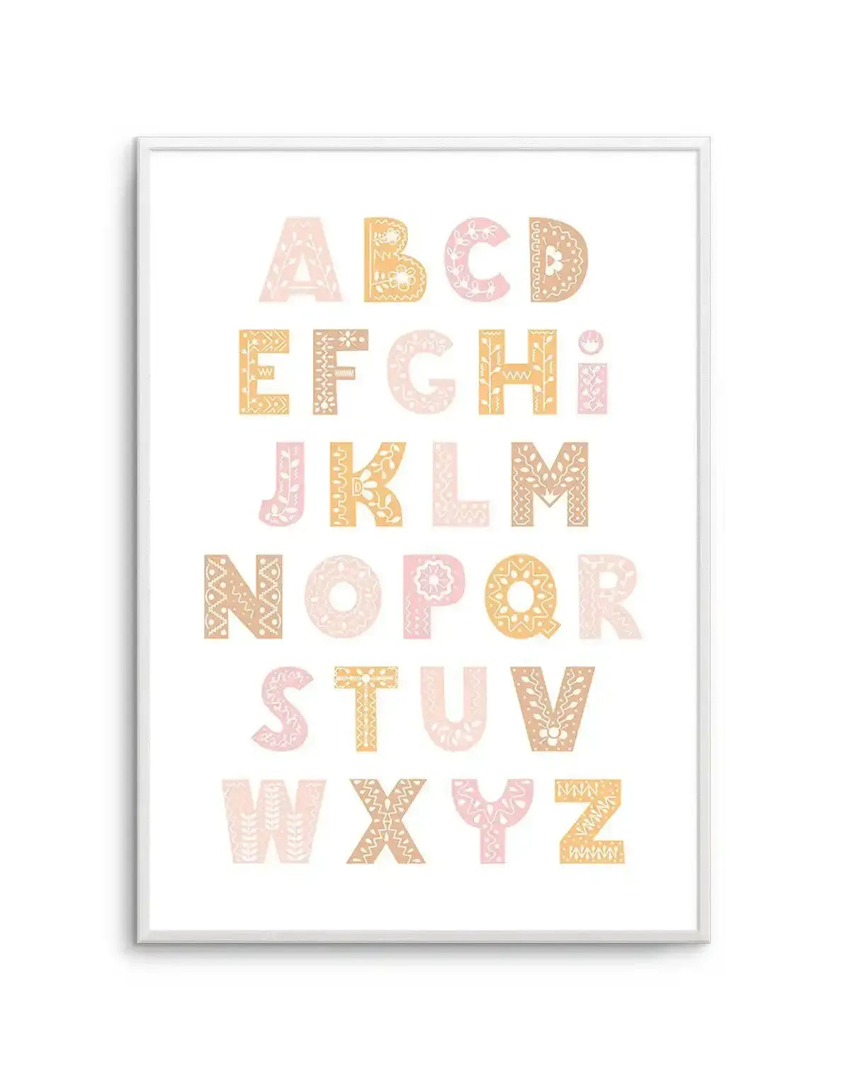 Fleur Alphabet | Blush Art Print-PRINT-Olive et Oriel-Olive et Oriel-A5 | 5.8" x 8.3" | 14.8 x 21cm-Unframed Art Print-With White Border-Buy-Australian-Art-Prints-Online-with-Olive-et-Oriel-Your-Artwork-Specialists-Austrailia-Decorate-With-Coastal-Photo-Wall-Art-Prints-From-Our-Beach-House-Artwork-Collection-Fine-Poster-and-Framed-Artwork