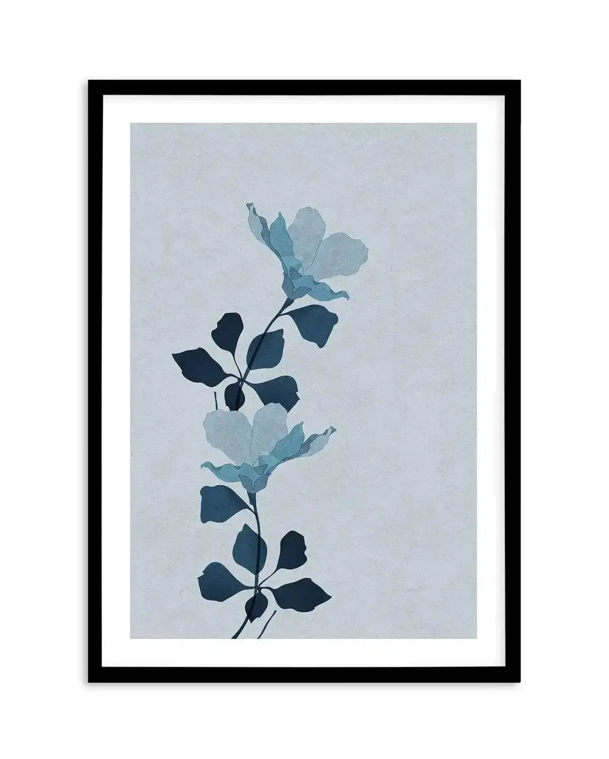 Fleur Graphique I | Blue Art Print-PRINT-Olive et Oriel-Olive et Oriel-A5 | 5.8" x 8.3" | 14.8 x 21cm-Black-With White Border-Buy-Australian-Art-Prints-Online-with-Olive-et-Oriel-Your-Artwork-Specialists-Austrailia-Decorate-With-Coastal-Photo-Wall-Art-Prints-From-Our-Beach-House-Artwork-Collection-Fine-Poster-and-Framed-Artwork