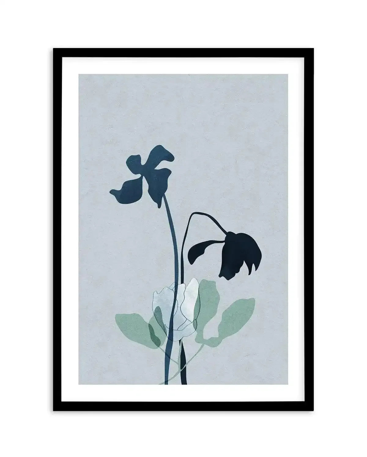 Fleur Graphique II | Blue Art Print-PRINT-Olive et Oriel-Olive et Oriel-A5 | 5.8" x 8.3" | 14.8 x 21cm-Black-With White Border-Buy-Australian-Art-Prints-Online-with-Olive-et-Oriel-Your-Artwork-Specialists-Austrailia-Decorate-With-Coastal-Photo-Wall-Art-Prints-From-Our-Beach-House-Artwork-Collection-Fine-Poster-and-Framed-Artwork