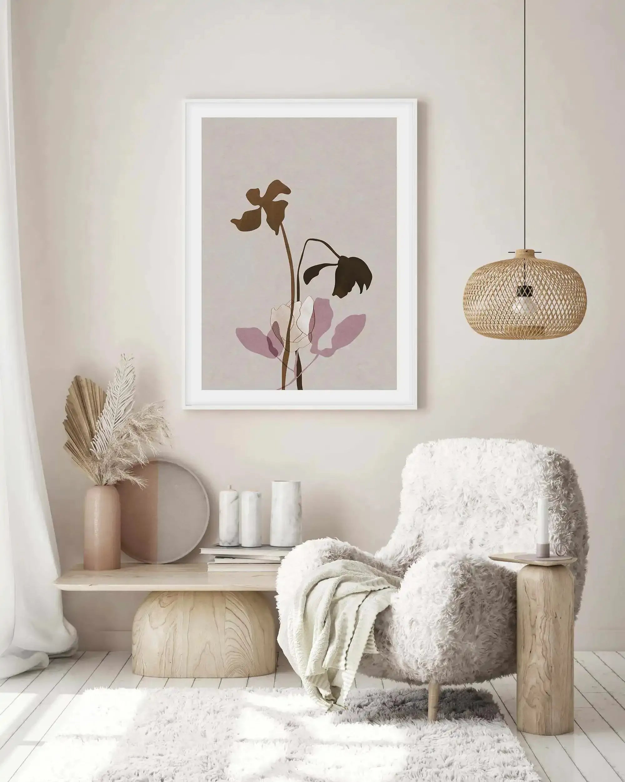 Fleur Graphique II | Brown Art Print-PRINT-Olive et Oriel-Olive et Oriel-Buy-Australian-Art-Prints-Online-with-Olive-et-Oriel-Your-Artwork-Specialists-Austrailia-Decorate-With-Coastal-Photo-Wall-Art-Prints-From-Our-Beach-House-Artwork-Collection-Fine-Poster-and-Framed-Artwork