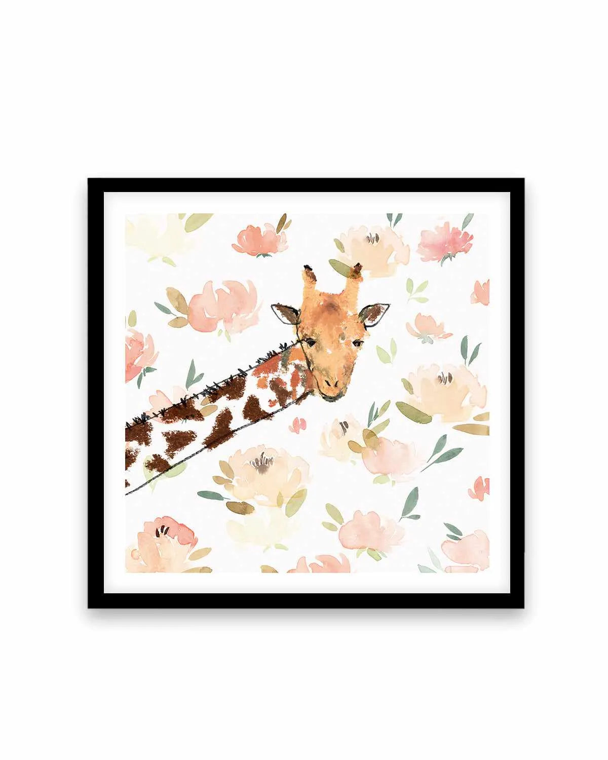 Floral Giraffe Art Print from Olive et Oriel where you can shop wallpaper and artworks online