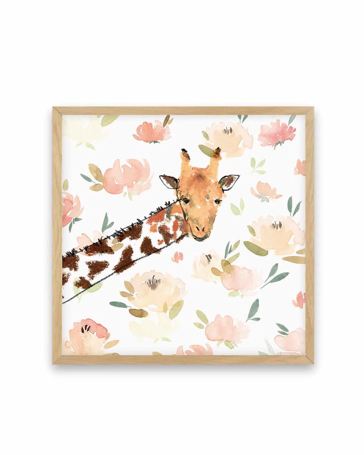 Floral Giraffe Art Print from Olive et Oriel where you can shop wallpaper and artworks online