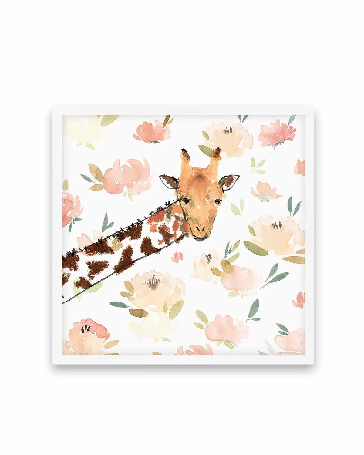 Floral Giraffe Art Print from Olive et Oriel where you can shop wallpaper and artworks online
