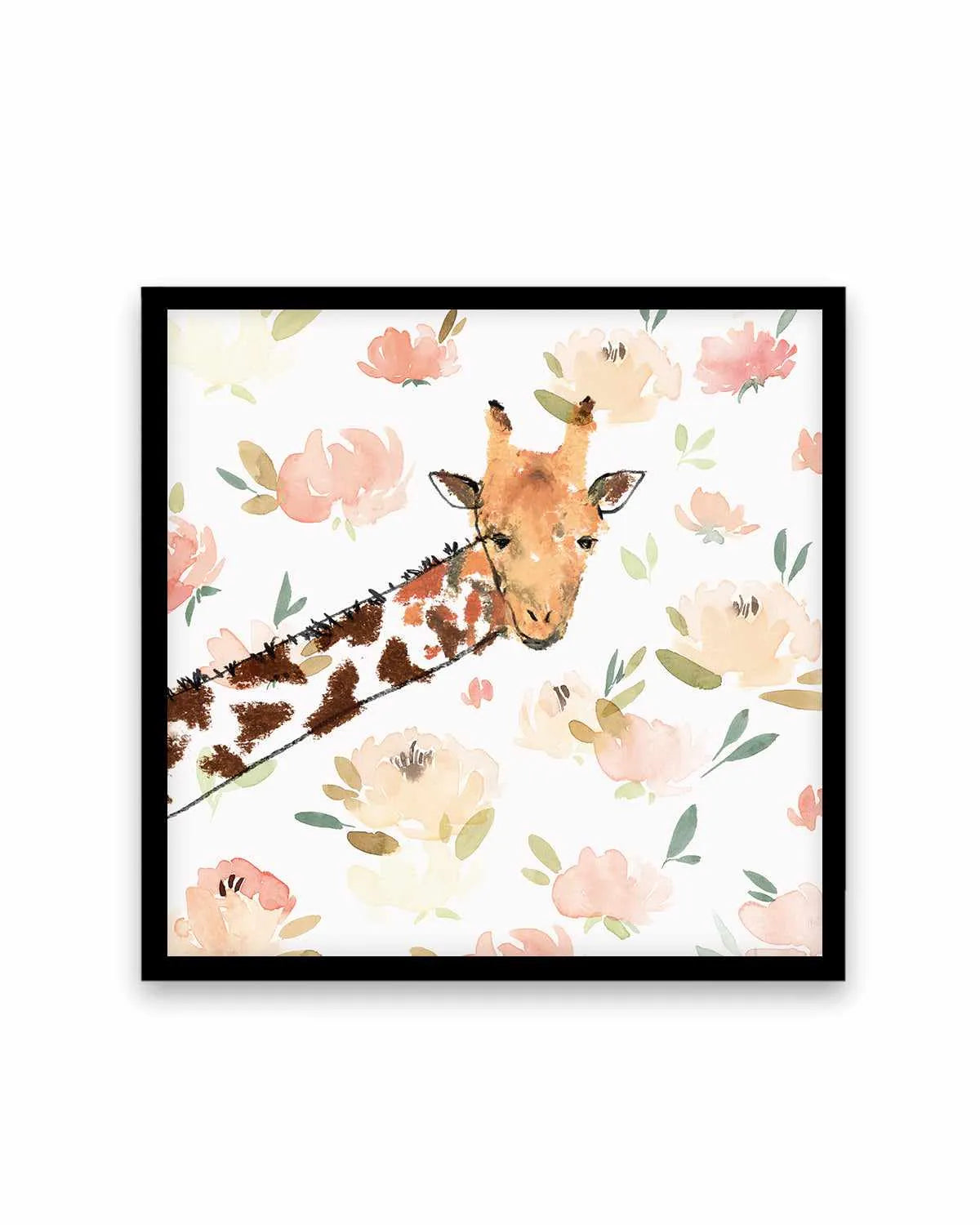 Floral Giraffe Art Print from Olive et Oriel where you can shop wallpaper and artworks online
