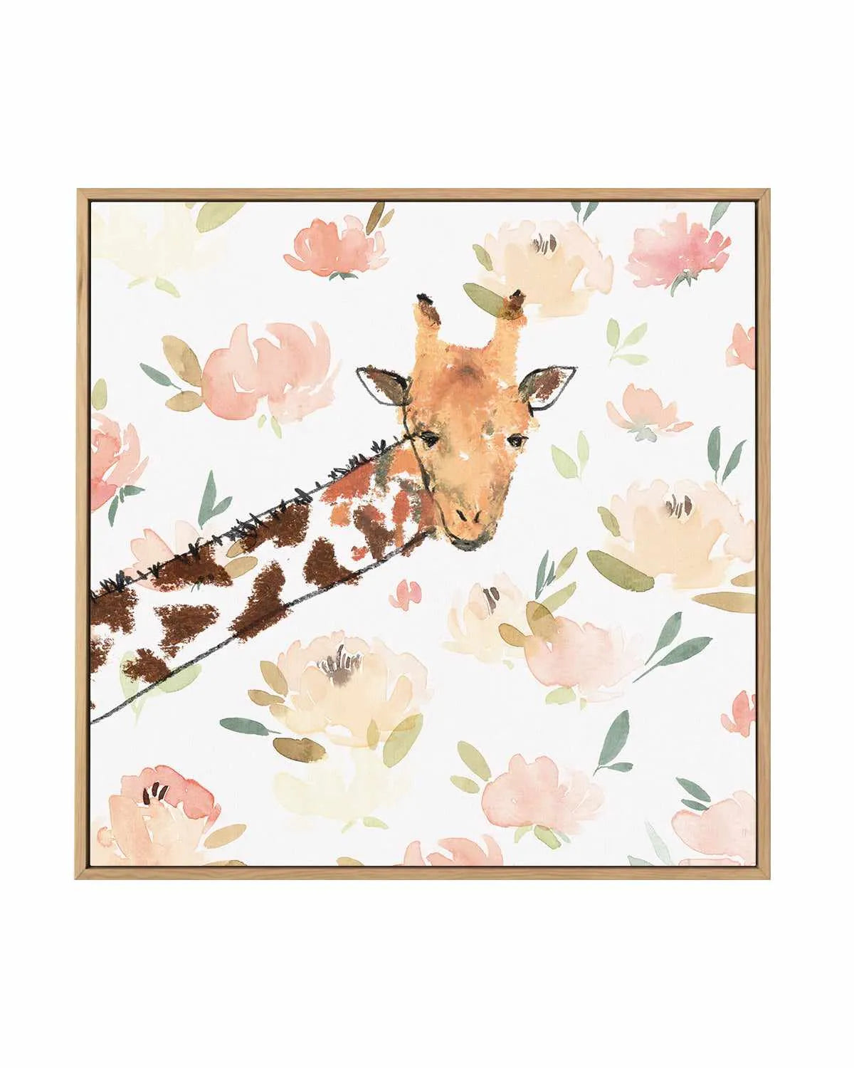 Floral Giraffe | Framed Canvas Art Print from Olive et Oriel where you can shop wallpaper and artworks online