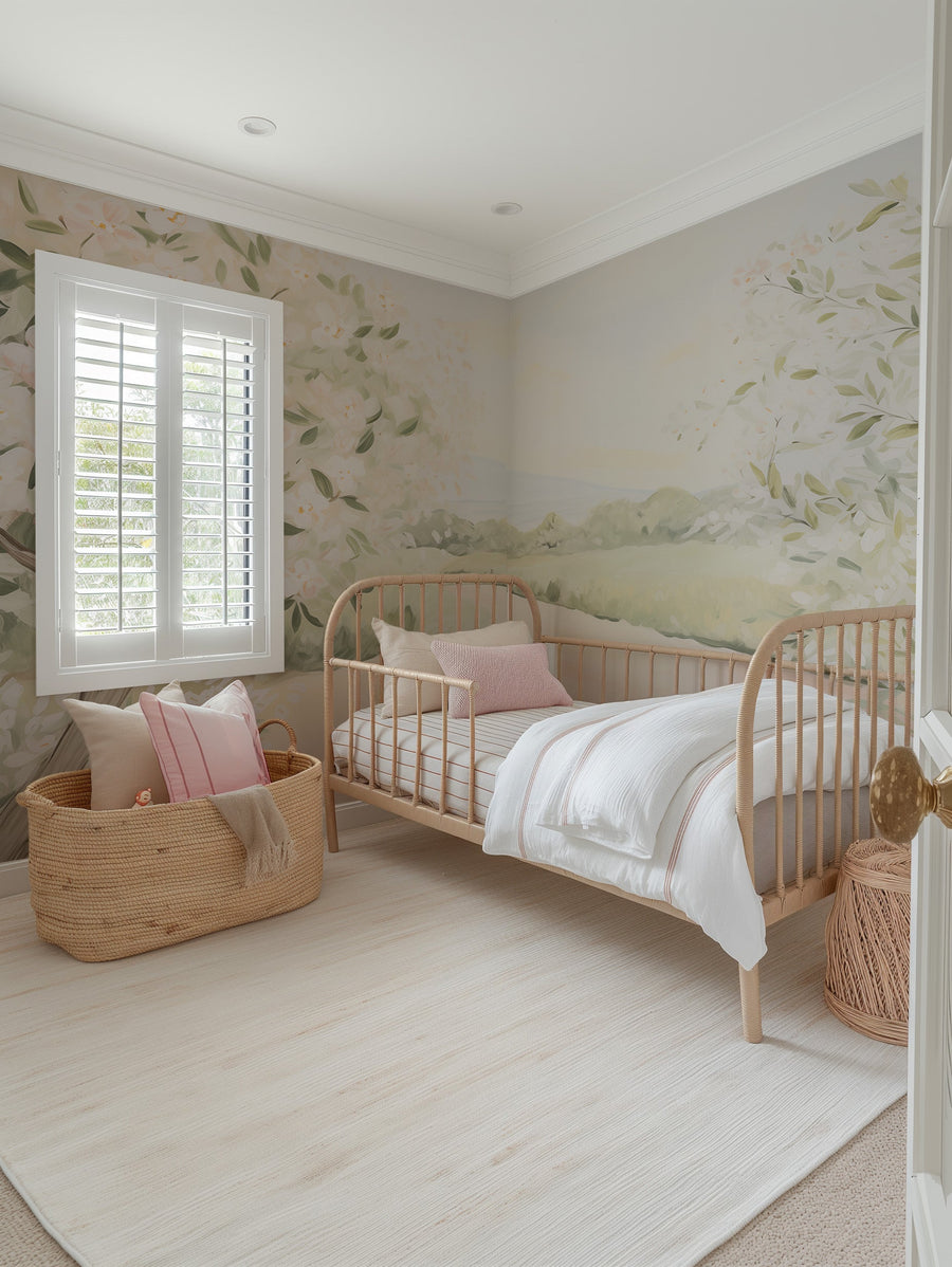 Florals Trees in Bloom Wallpaper Mural from Olive et Oriel where you can shop wallpaper and artworks online