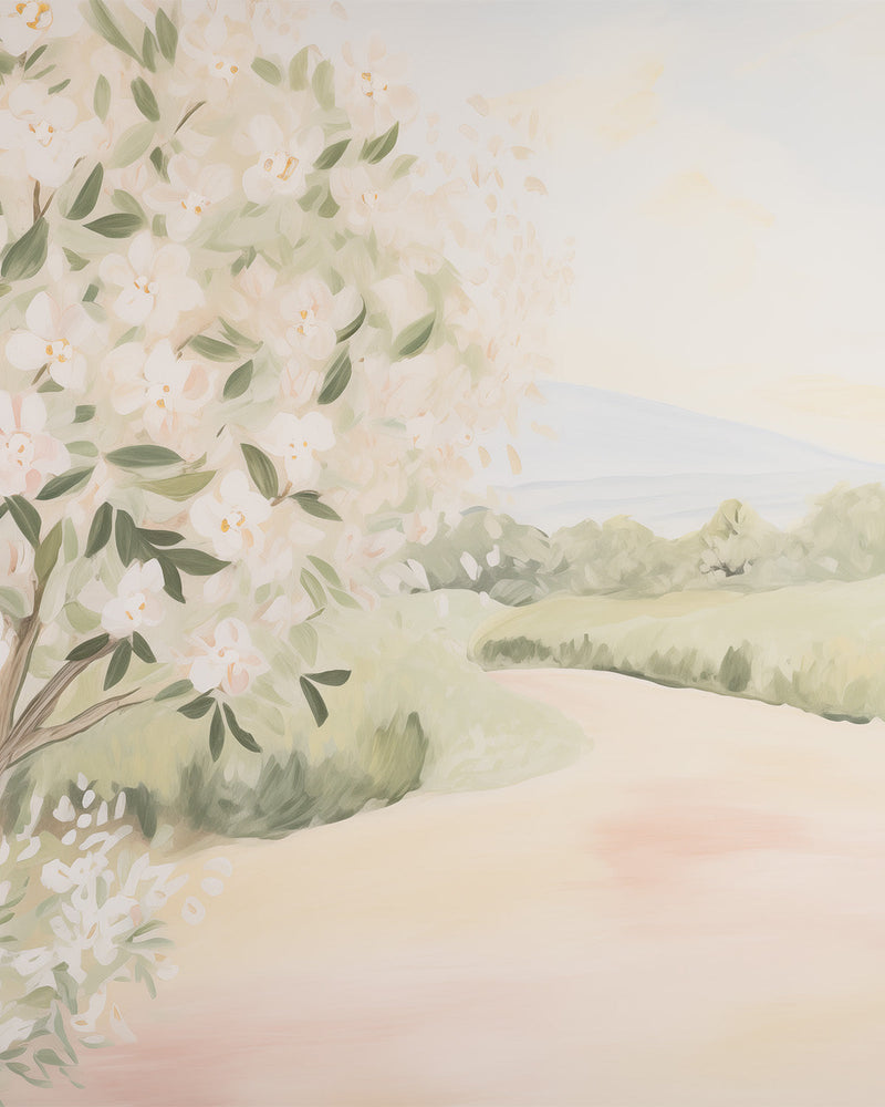 Florals Trees in Bloom Wallpaper Mural from Olive et Oriel where you can shop wallpaper and artworks online