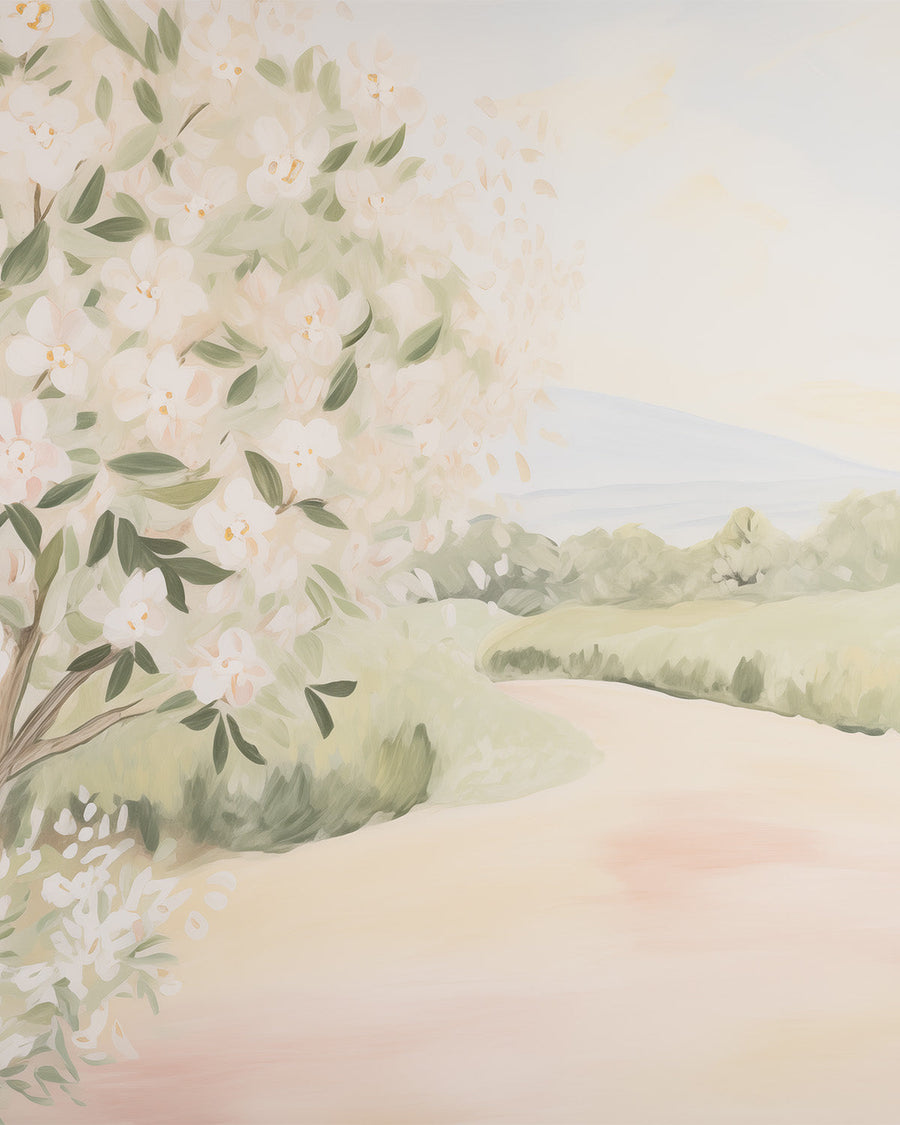 Florals Trees in Bloom Wallpaper Mural from Olive et Oriel where you can shop wallpaper and artworks online