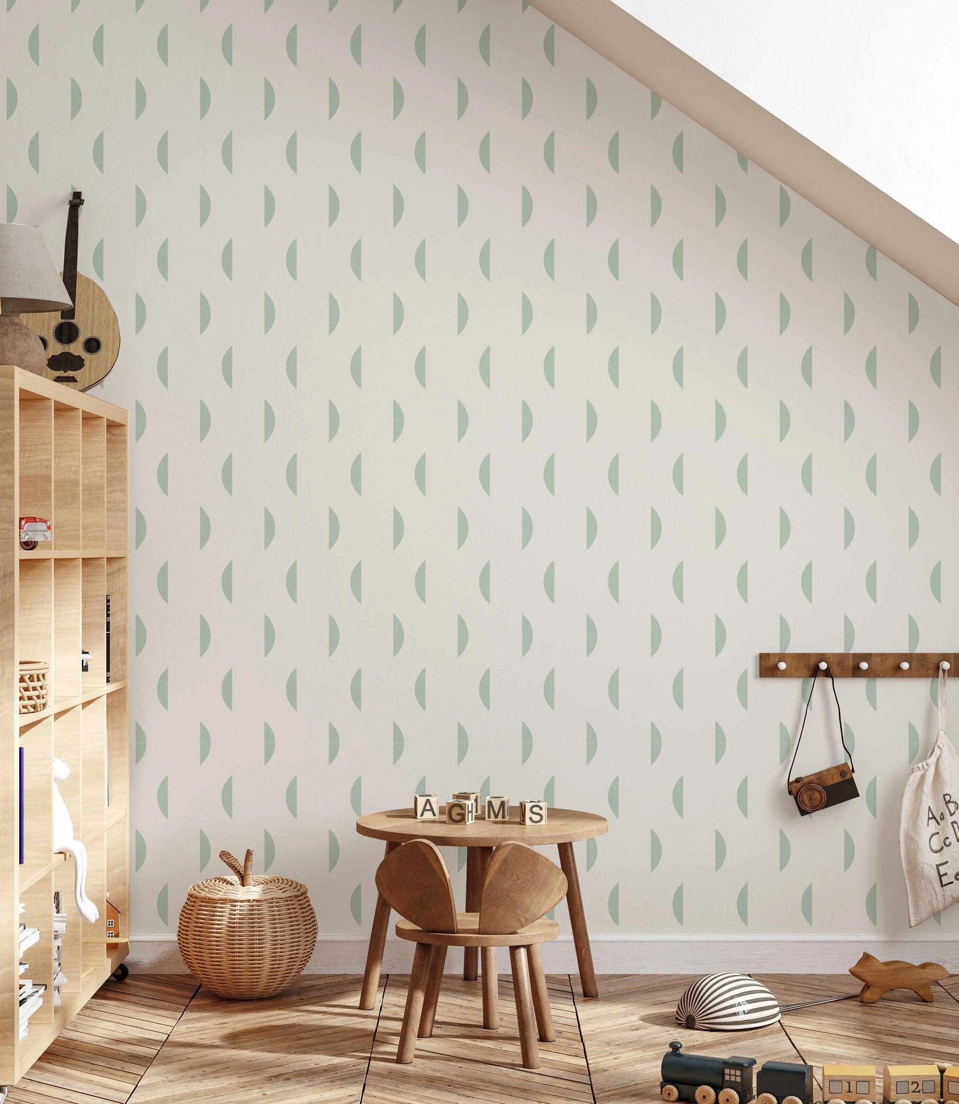 Half Moon in Seafoam Wallpaper from Olive et Oriel where you can shop wallpaper and artworks online