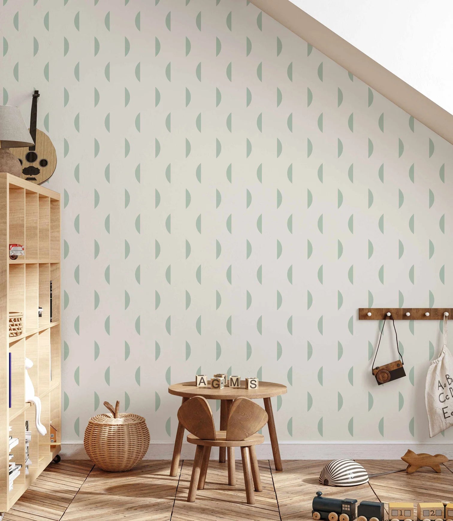 SALE Half Moon in Seafoam Wallpaper