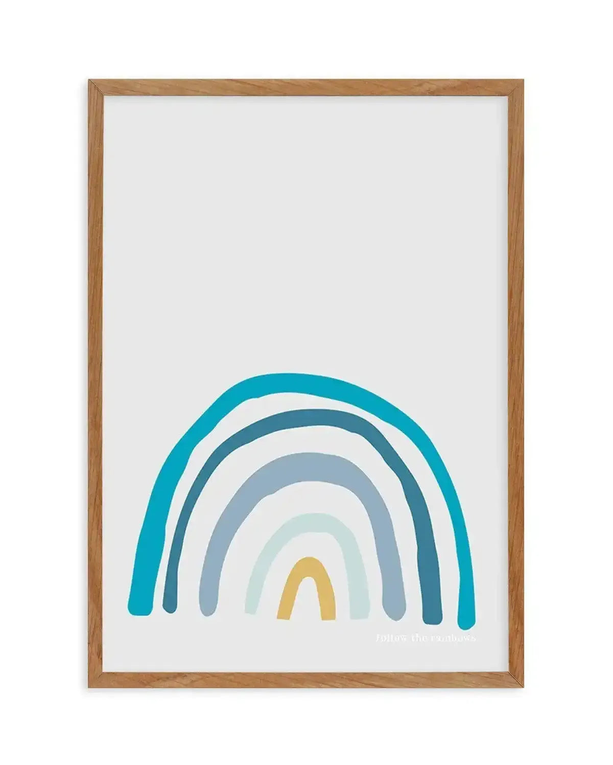 Follow The Rainbows | Blue Art Print-PRINT-Olive et Oriel-Olive et Oriel-50x70 cm | 19.6" x 27.5"-Walnut-With White Border-Buy-Australian-Art-Prints-Online-with-Olive-et-Oriel-Your-Artwork-Specialists-Austrailia-Decorate-With-Coastal-Photo-Wall-Art-Prints-From-Our-Beach-House-Artwork-Collection-Fine-Poster-and-Framed-Artwork