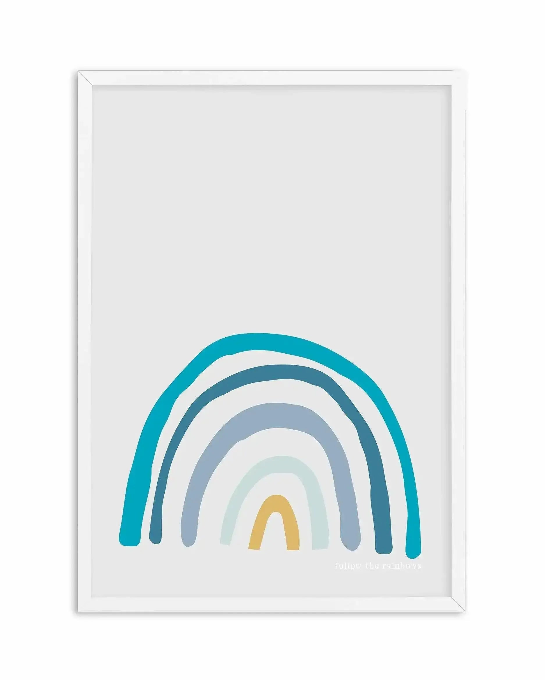 Follow The Rainbows | Blue Art Print-PRINT-Olive et Oriel-Olive et Oriel-A5 | 5.8" x 8.3" | 14.8 x 21cm-White-With White Border-Buy-Australian-Art-Prints-Online-with-Olive-et-Oriel-Your-Artwork-Specialists-Austrailia-Decorate-With-Coastal-Photo-Wall-Art-Prints-From-Our-Beach-House-Artwork-Collection-Fine-Poster-and-Framed-Artwork