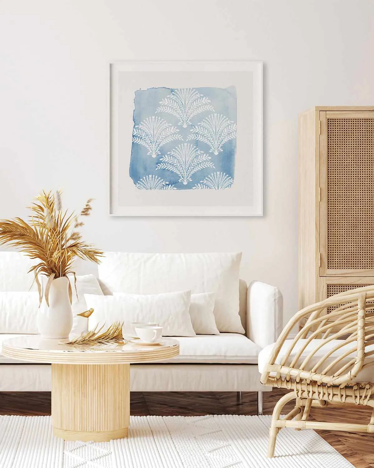Following Blue Art Print from Olive et Oriel where you can shop wallpaper and artworks online