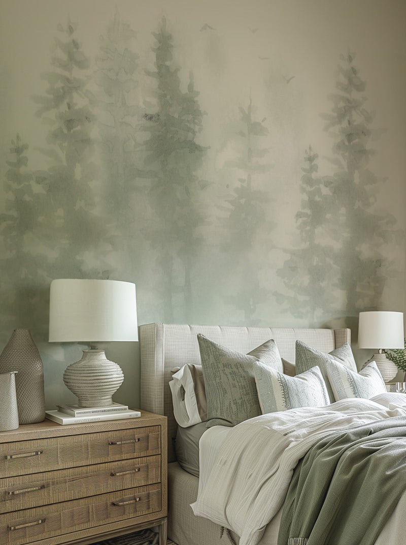 Forest Meadows Wallpaper Mural from Olive et Oriel where you can shop wallpaper and artworks online