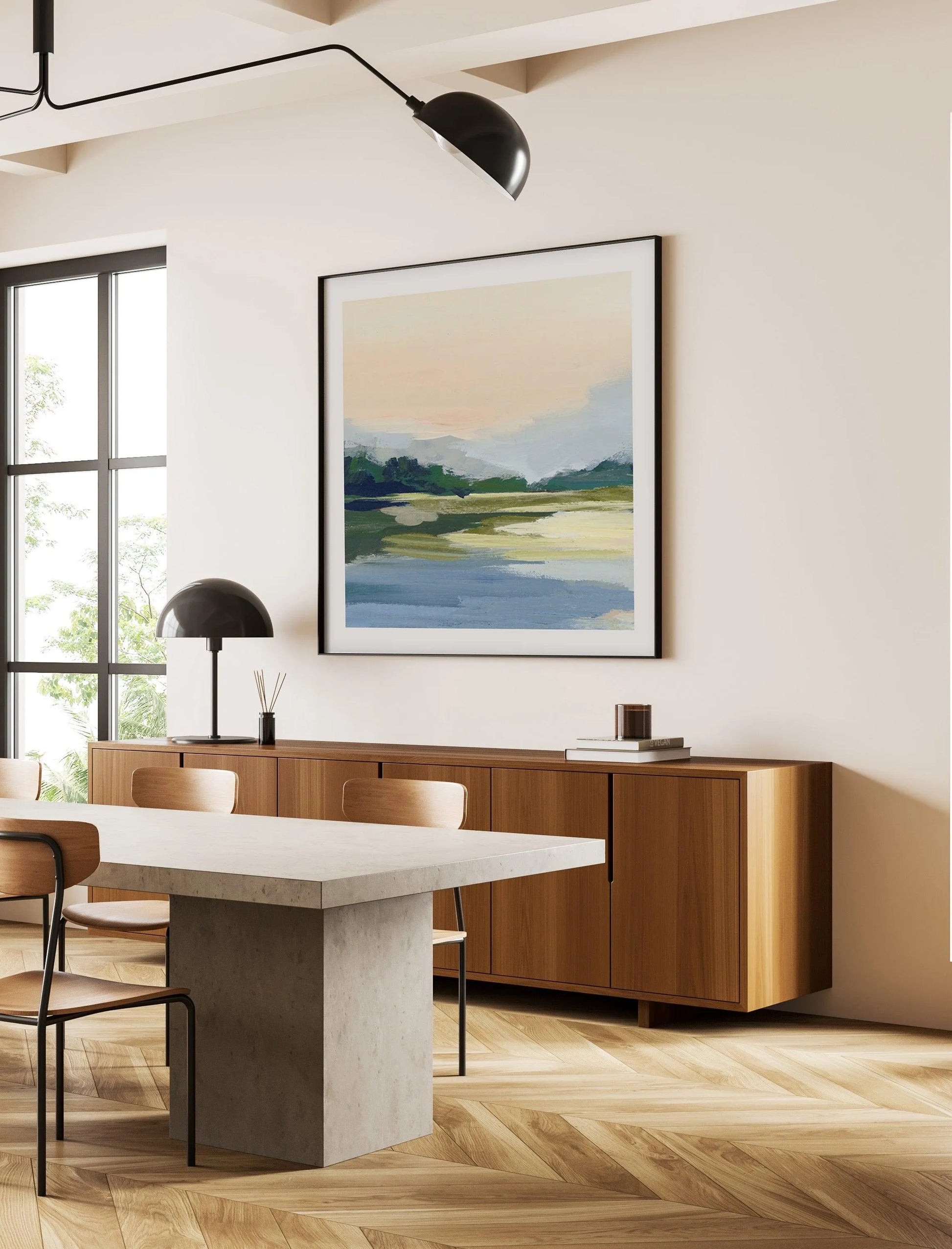 Forest Sunset View I Art Print from Olive et Oriel where you can shop wallpaper and artworks online