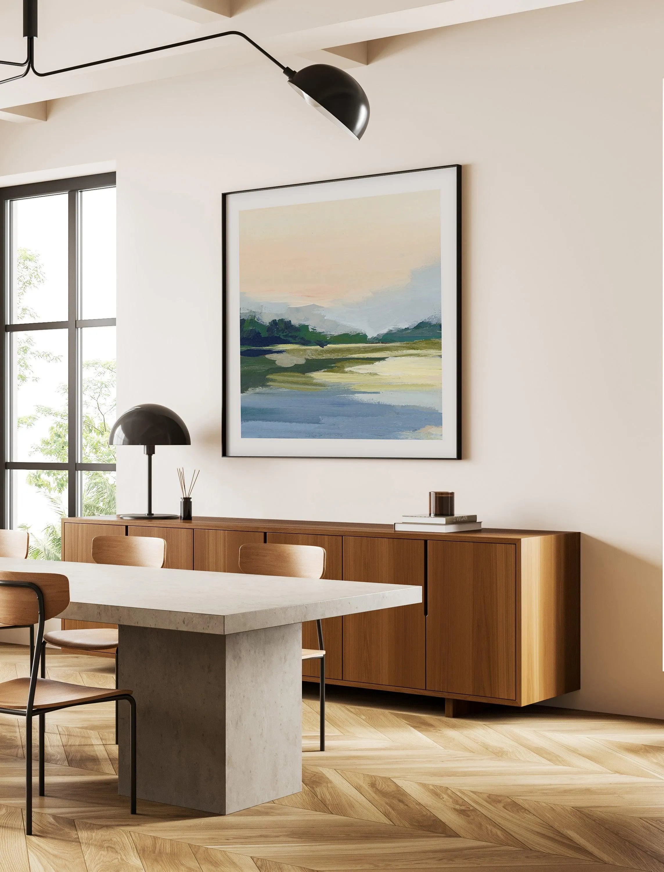 Forest Sunset View I Art Print from Olive et Oriel where you can shop wallpaper and artworks online