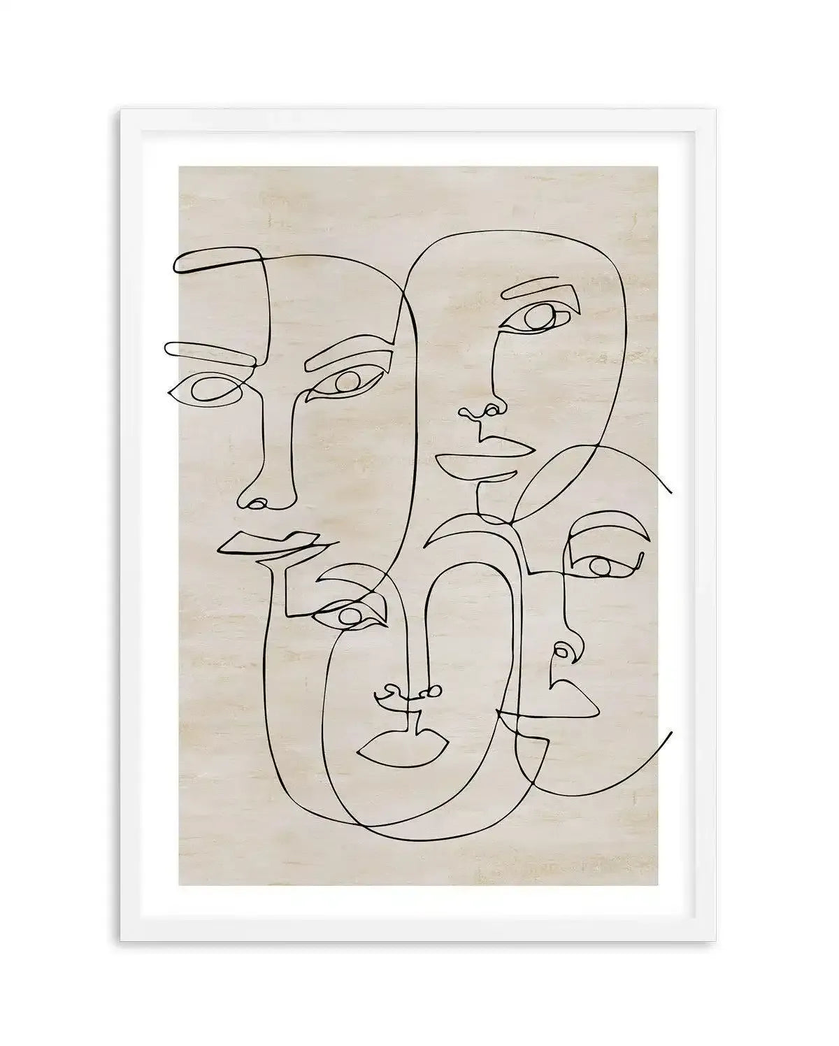 Four Faces Art Print-PRINT-Olive et Oriel-Olive et Oriel-A4 | 8.3" x 11.7" | 21 x 29.7cm-White-With White Border-Buy-Australian-Art-Prints-Online-with-Olive-et-Oriel-Your-Artwork-Specialists-Austrailia-Decorate-With-Coastal-Photo-Wall-Art-Prints-From-Our-Beach-House-Artwork-Collection-Fine-Poster-and-Framed-Artwork