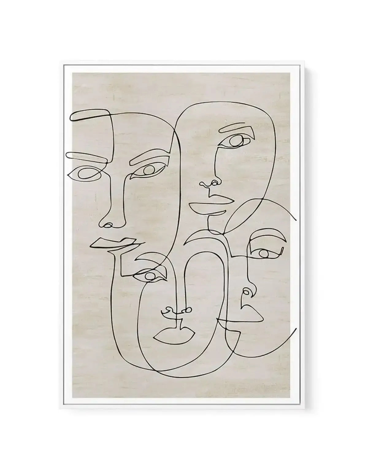 Four Faces | Framed Canvas-CANVAS-You can shop wall art online with Olive et Oriel for everything from abstract art to fun kids wall art. Our beautiful modern art prints and canvas art are available from large canvas prints to wall art paintings and our proudly Australian artwork collection offers only the highest quality framed large wall art and canvas art Australia - You can buy fashion photography prints or Hampton print posters and paintings on canvas from Olive et Oriel and have them deliv