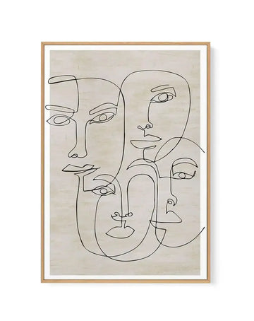 Four Faces | Framed Canvas-CANVAS-You can shop wall art online with Olive et Oriel for everything from abstract art to fun kids wall art. Our beautiful modern art prints and canvas art are available from large canvas prints to wall art paintings and our proudly Australian artwork collection offers only the highest quality framed large wall art and canvas art Australia - You can buy fashion photography prints or Hampton print posters and paintings on canvas from Olive et Oriel and have them deliv